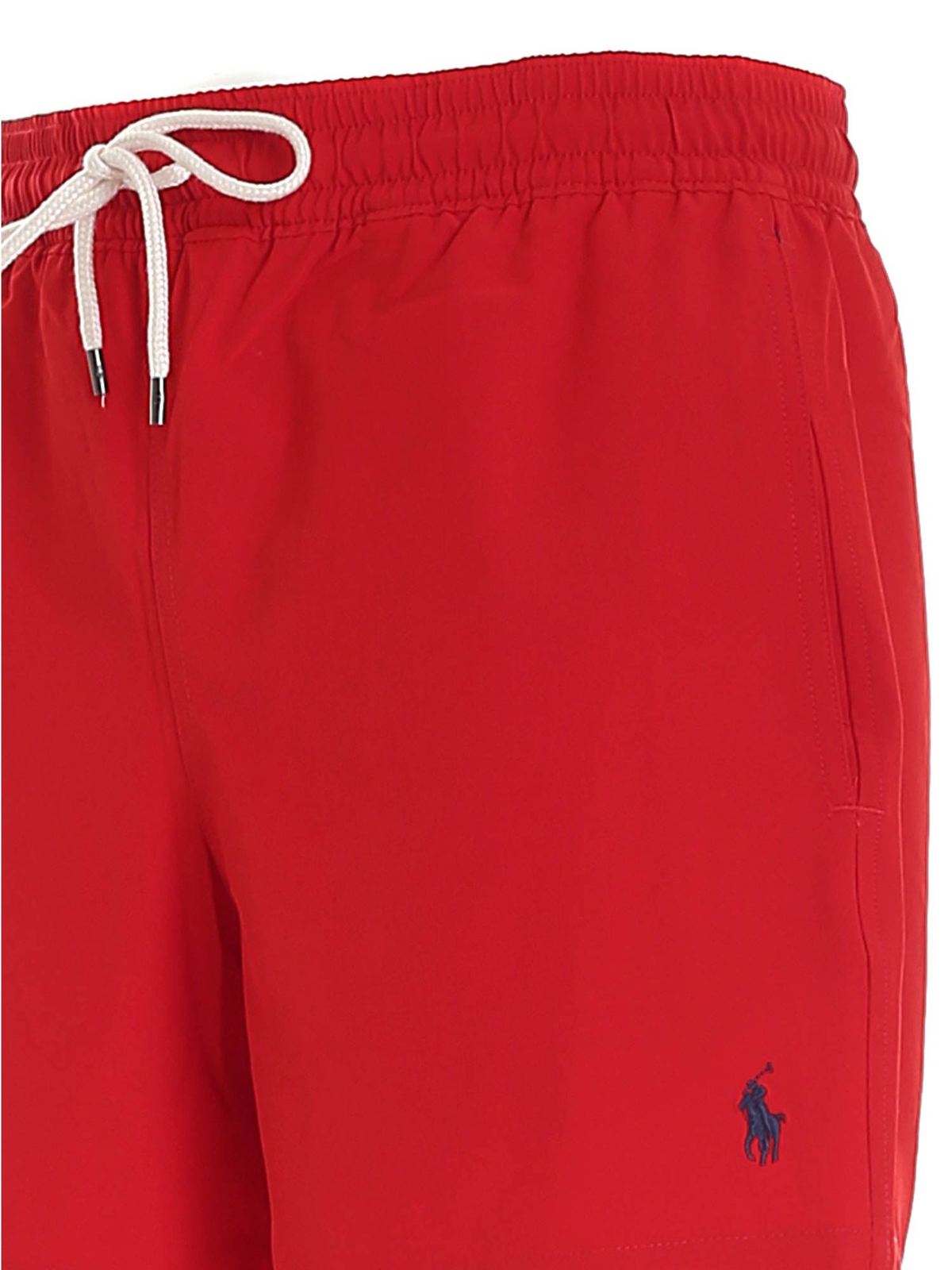 red polo swim trunks