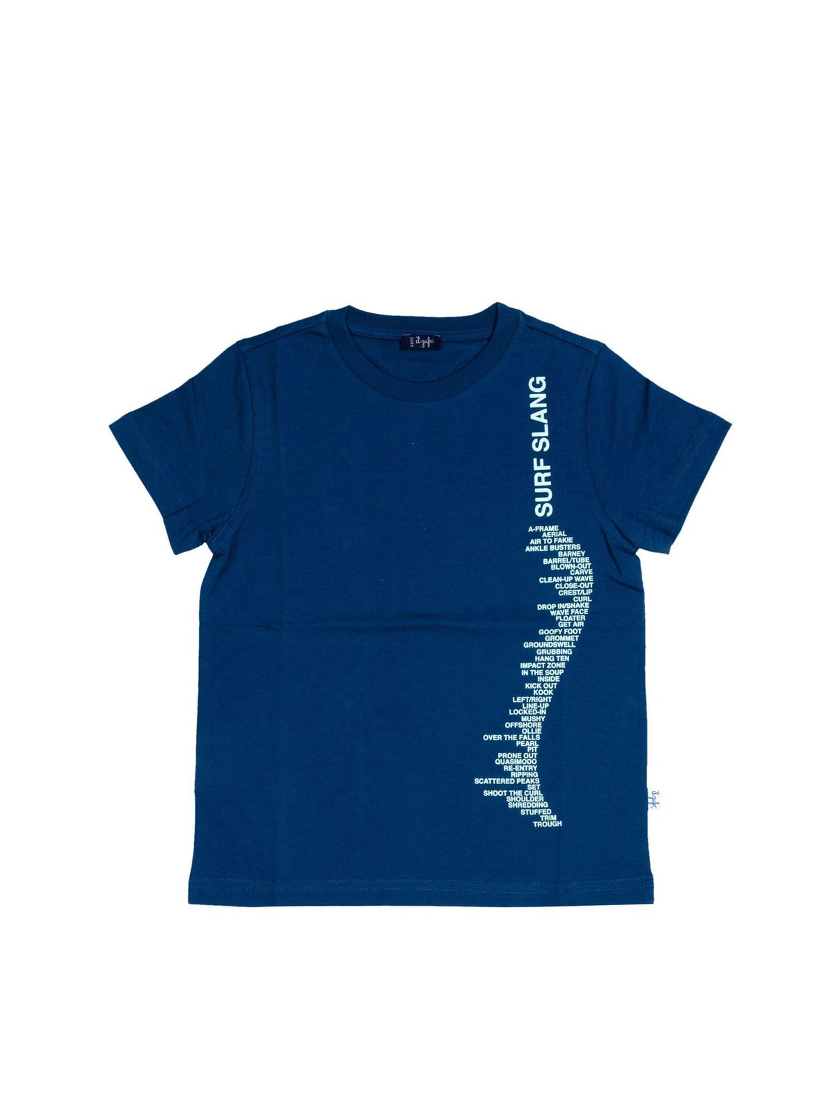 T-shirts Il Gufo - Rubberized print T-shirt in blue - P21TS272M00144853