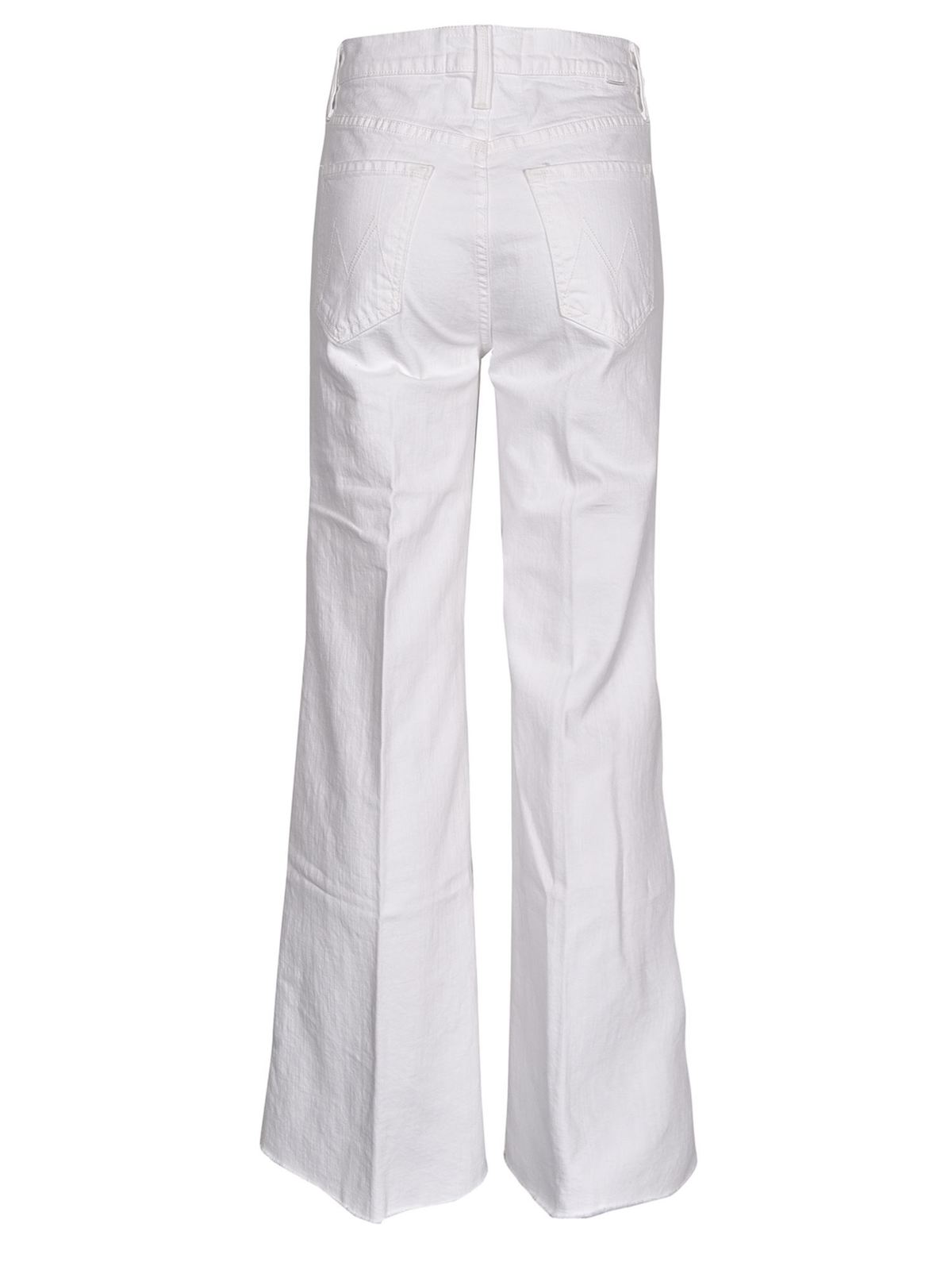 Flared jeans Mother - The Tomcat Roller Fray jeans in white ...