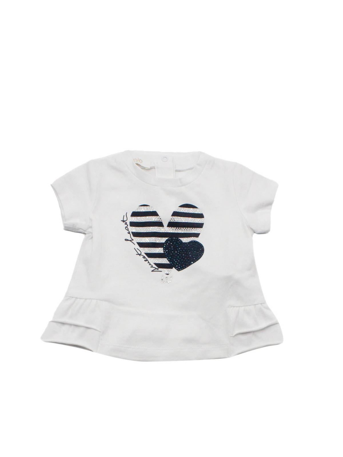 Liu •jo Kids' Hearts T-shirt In White