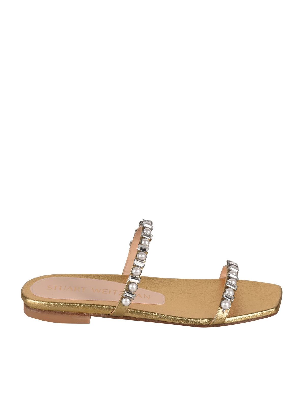 Sandals Stuart Weitzman - Aleena flat sandals in gold color ...