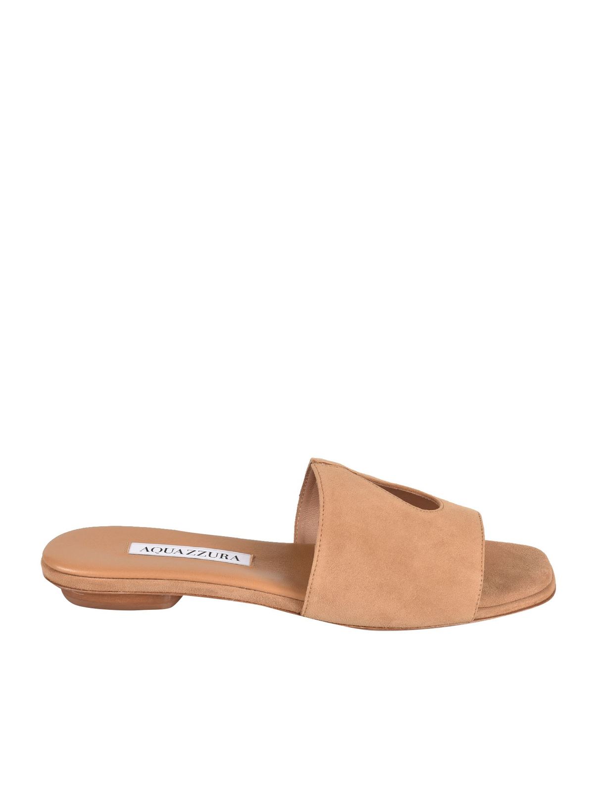 Aquazzura SEXY THING SLIDES IN SWEET HONEY COLOR