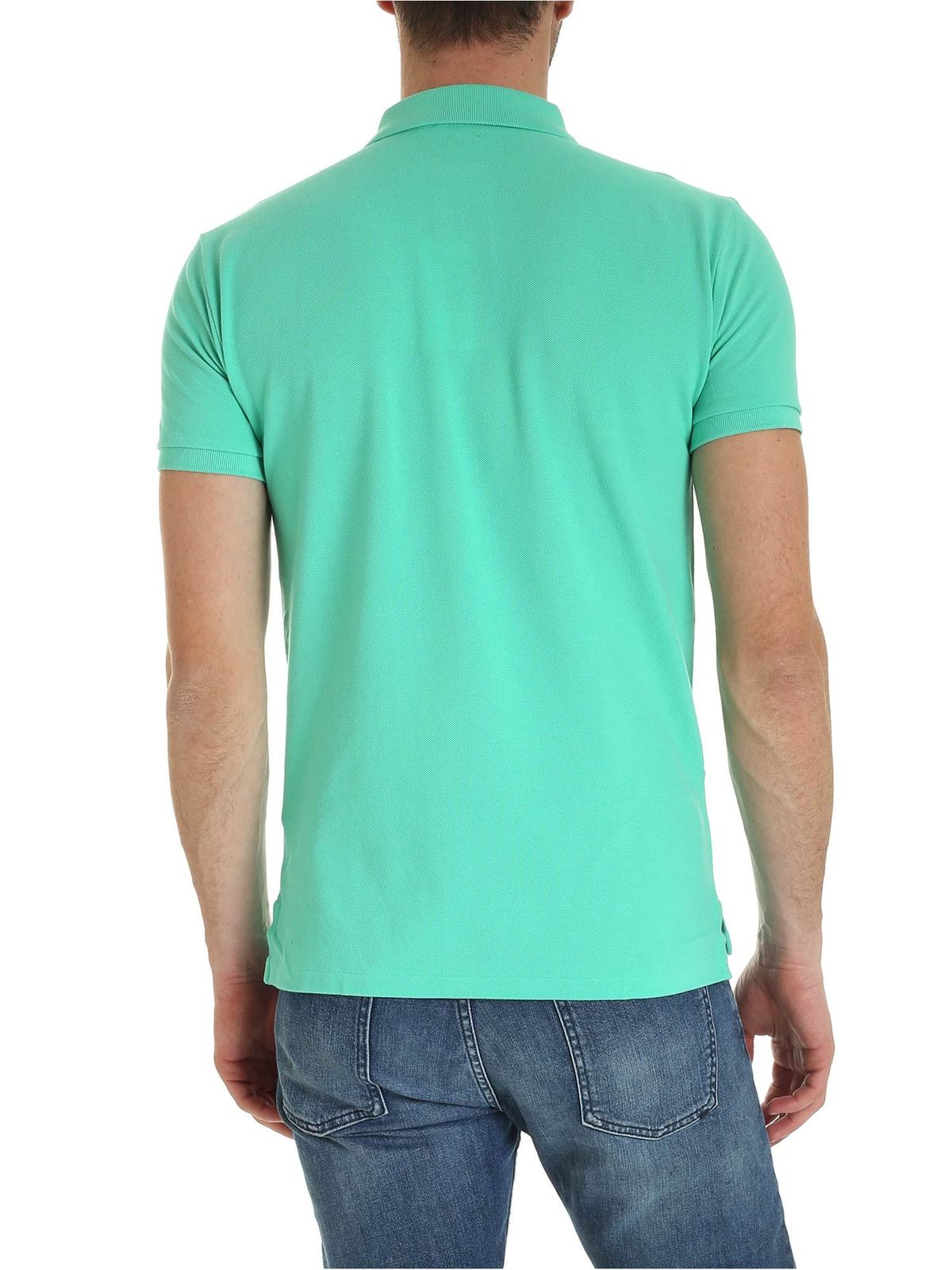Polo shirts Polo Ralph Lauren - Slim fit polo shirt in mint green with pink  l - 710795080020