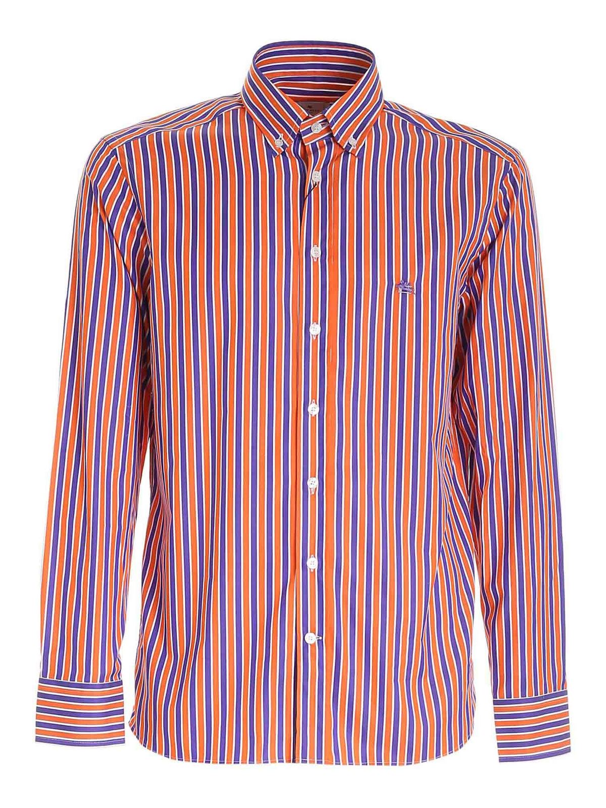 camicia a quadri arancione