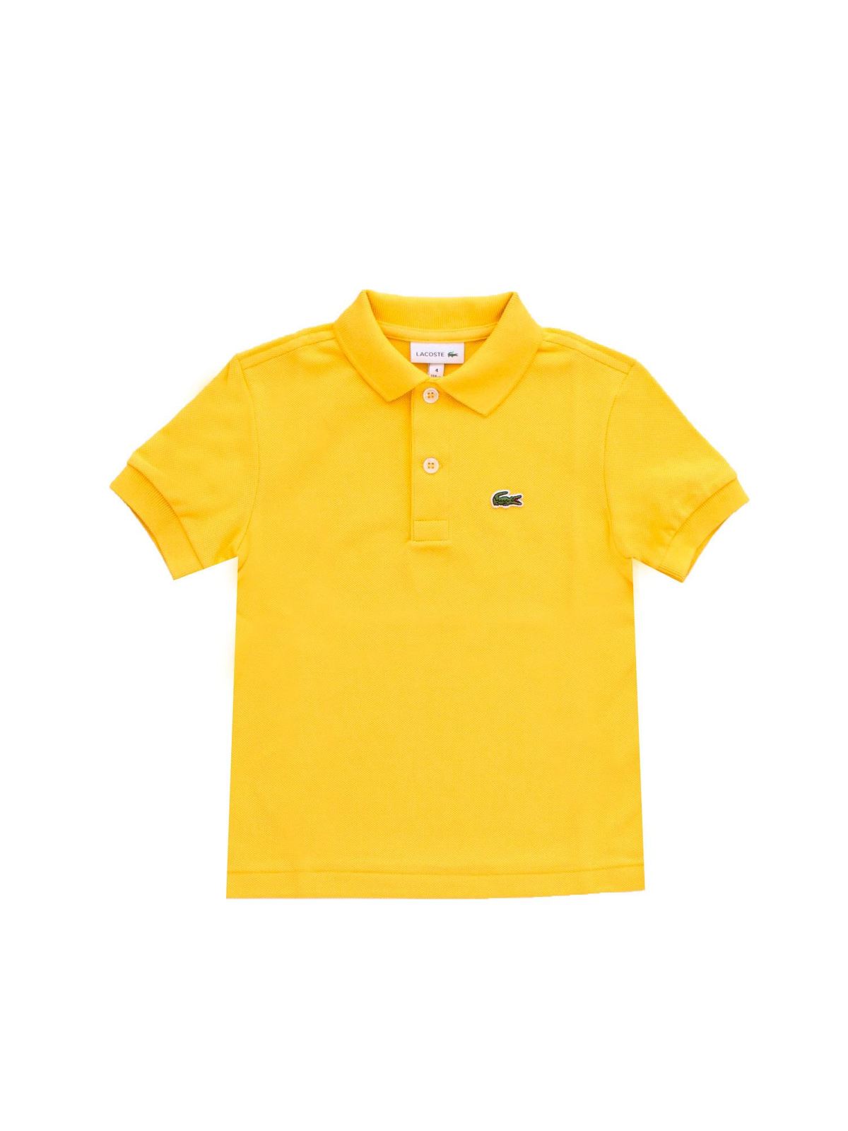 LACOSTE LOGO PATCH POLO SHIRT IN YELLOW