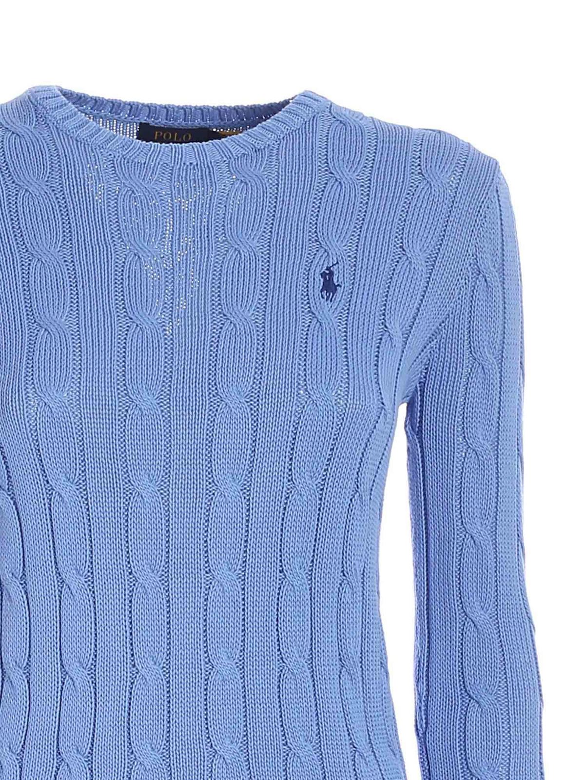 light blue polo sweater