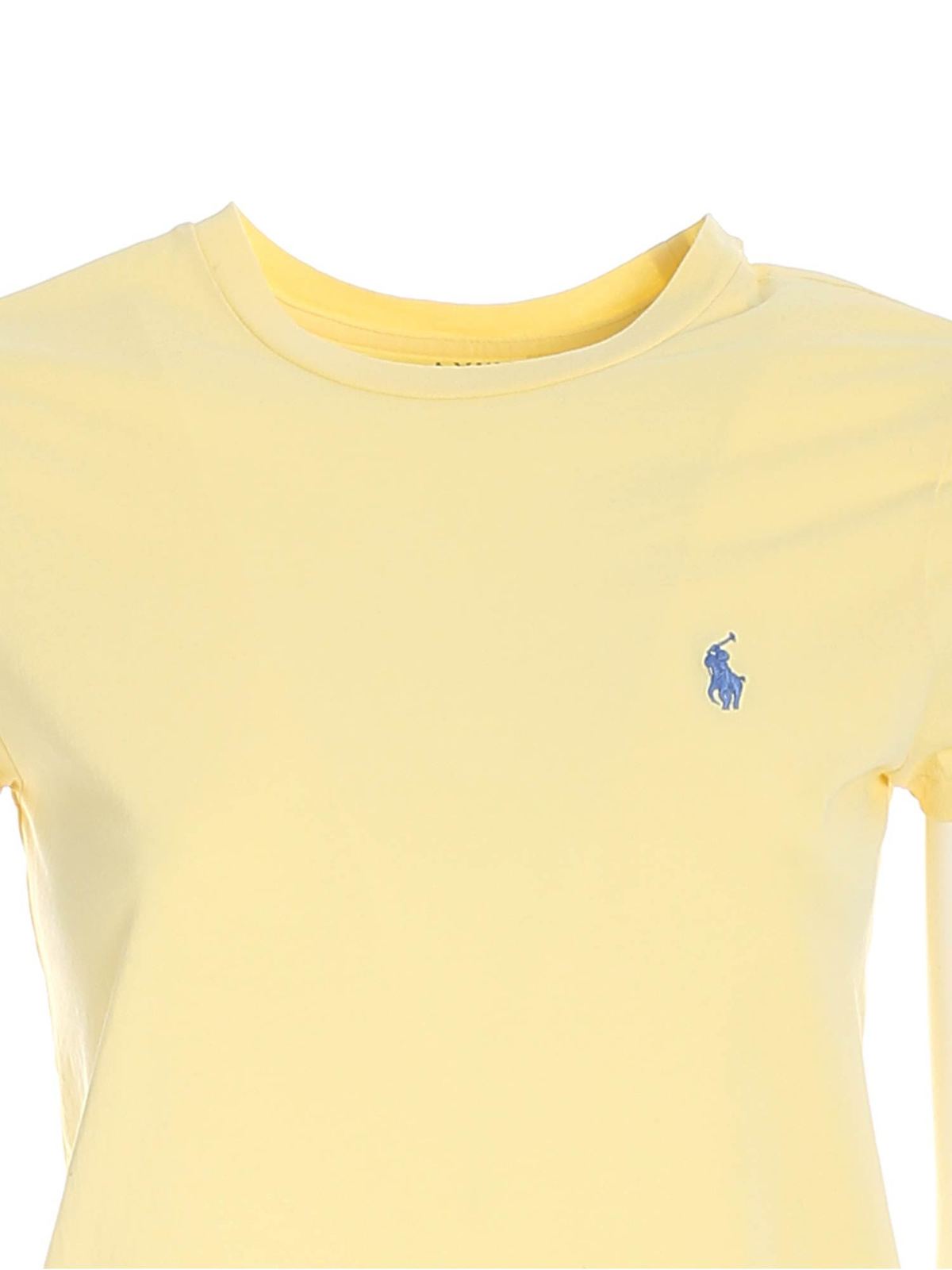 T-shirts Polo Ralph Lauren - Blue logo T-shirt in yellow - 211734144044