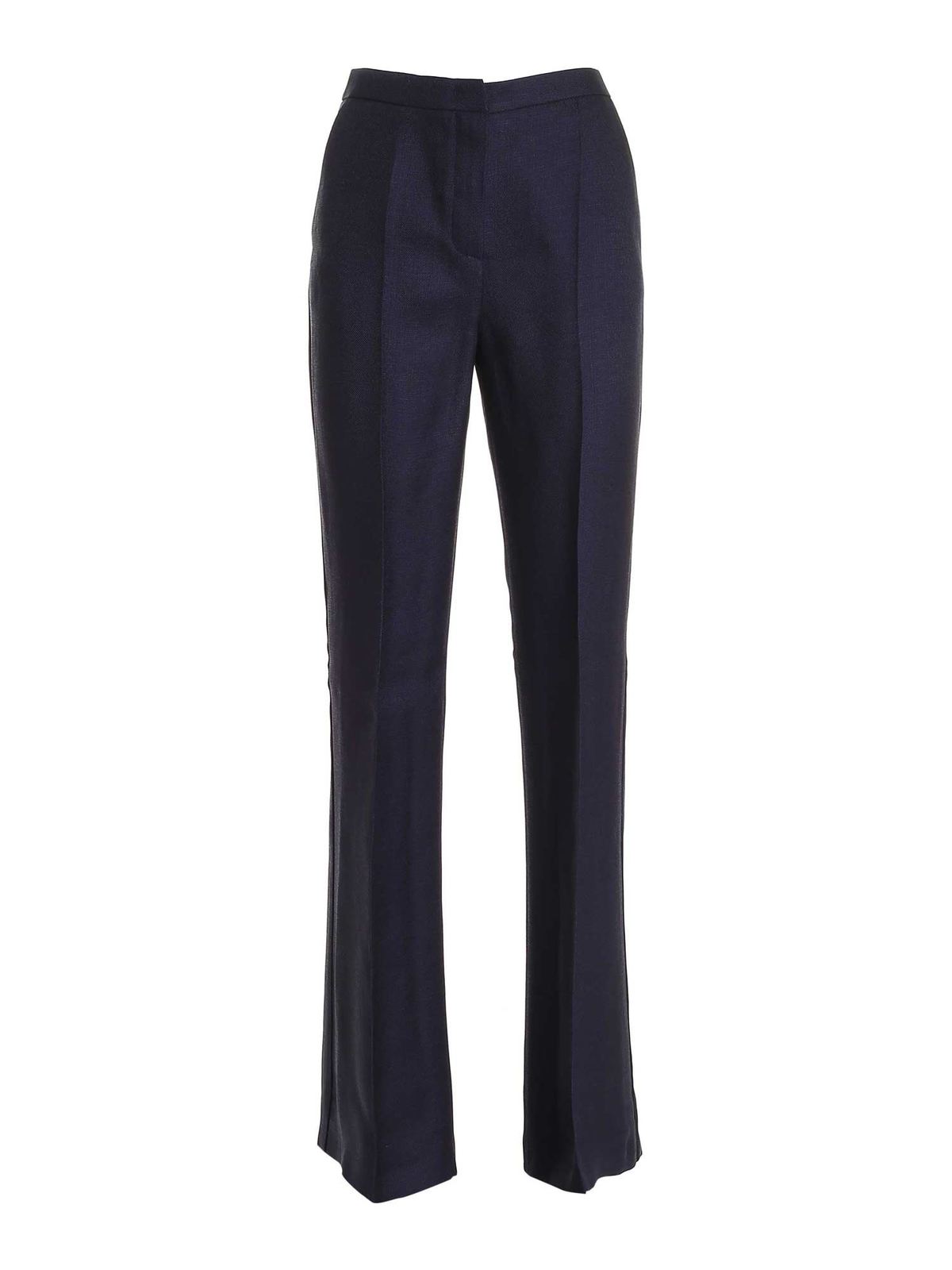 Les Copains Viscose And Cupro Pants In Blue