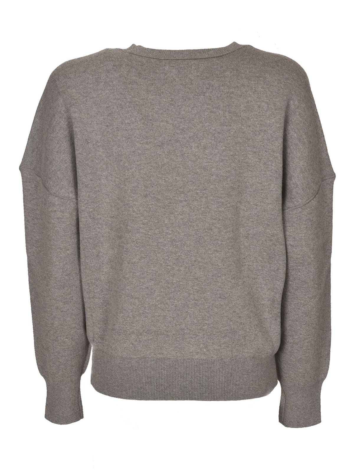 Crew necks isabel marant Marisa logo inlay sweater in grey - PU151521P050EGYBK