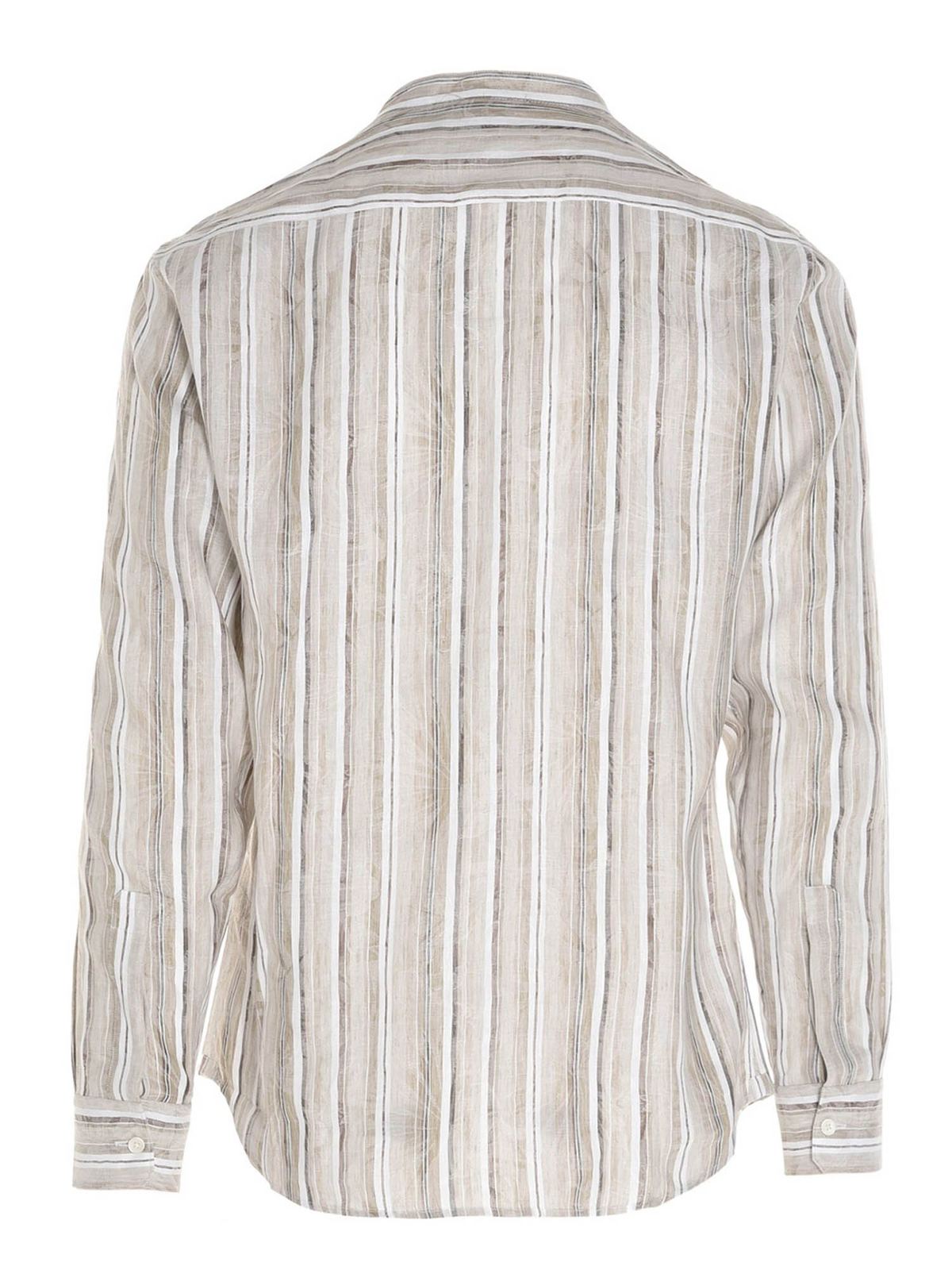 پیراهن Z Zegna - Striped shirt in beige 
