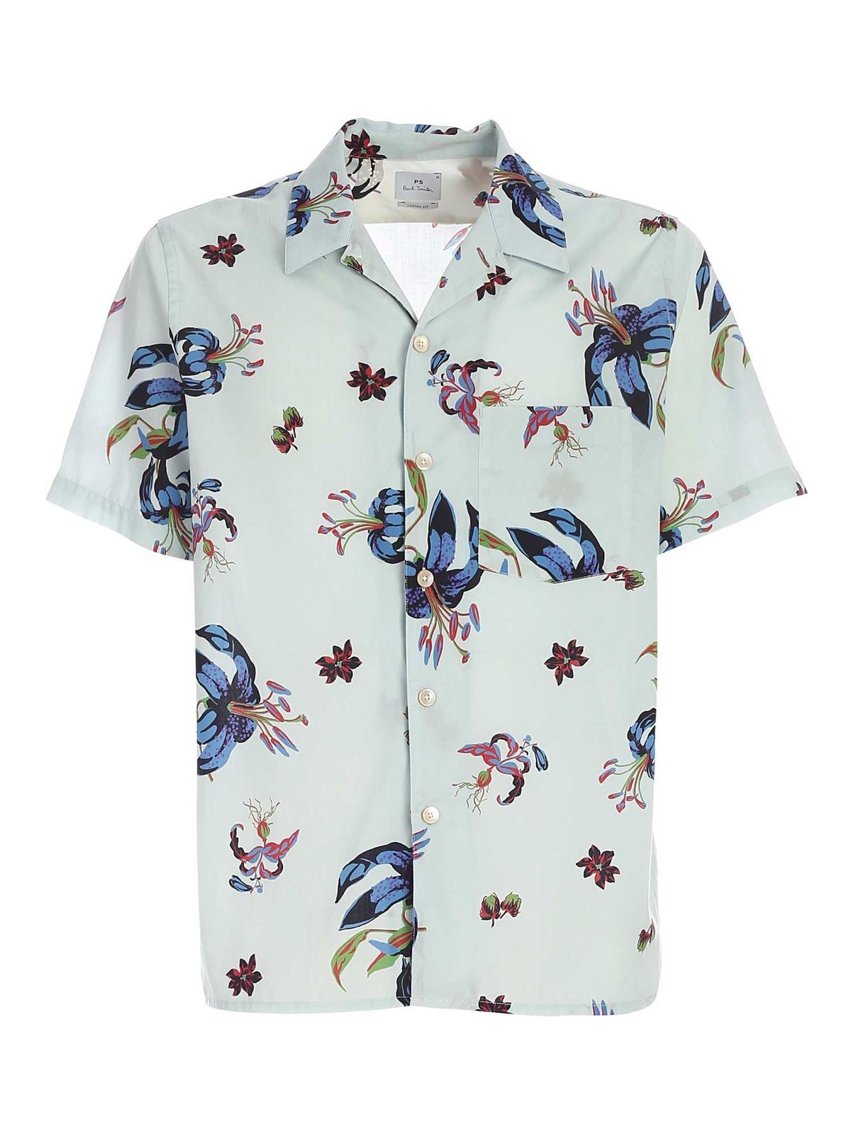 Paul Smith FLORAL PRINT SHIRT IN LIGHT BLUE