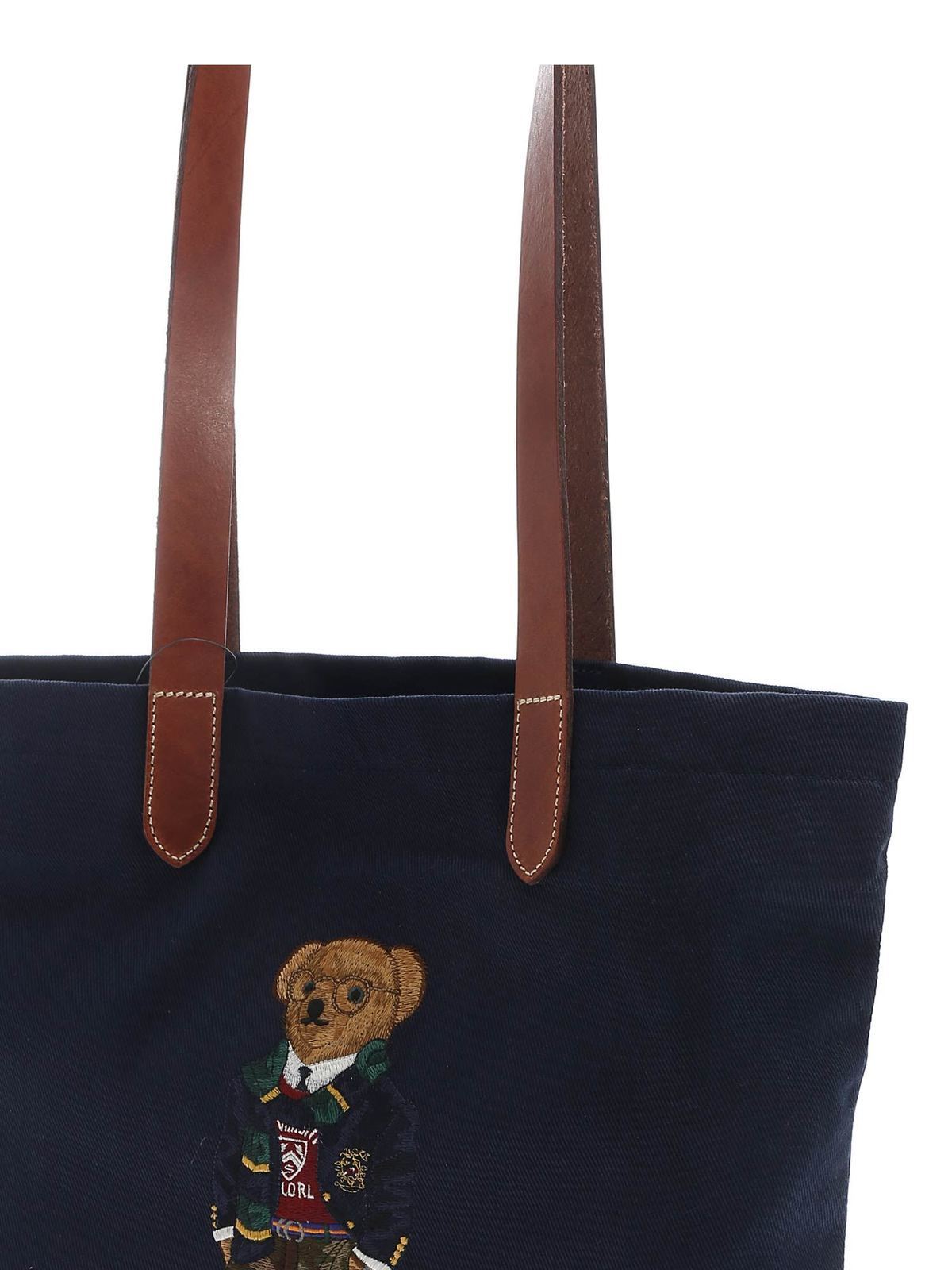 Shoulder bags Polo Ralph Lauren - Polo Bear embroidery tote bag in blue -  405819539001