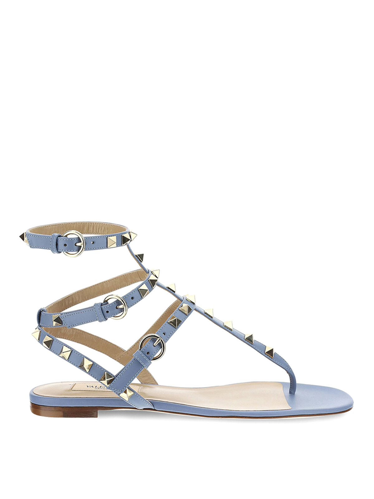 valentino blue rockstud sandals