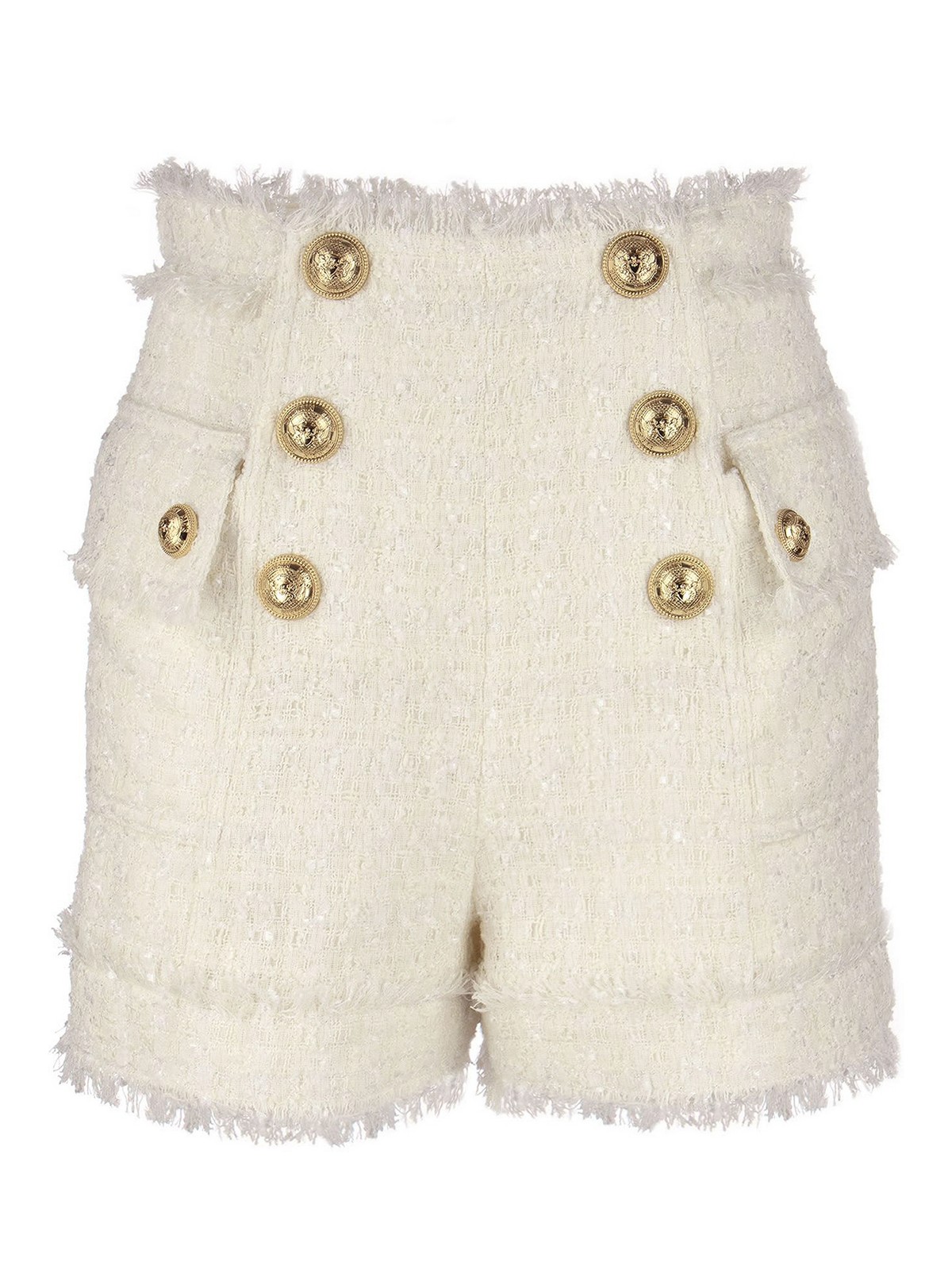 Trousers Shorts Balmain - High waist tweed shorts - VF0PA020X4790KA