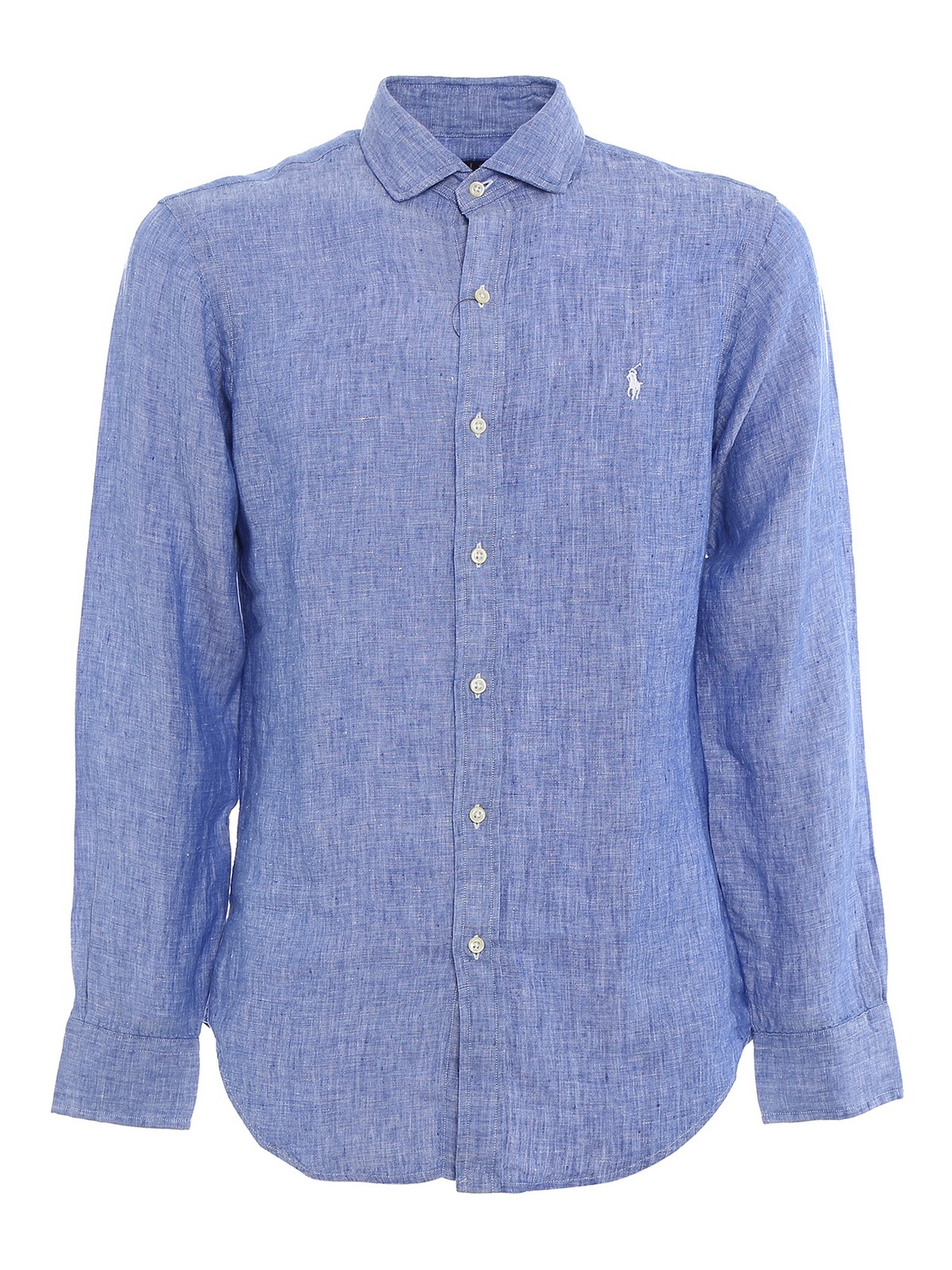 Polo Ralph Lauren Logo Embroidery Shirt In Light Blue | ModeSens