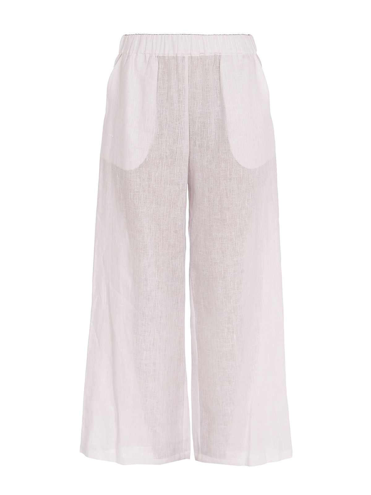 Pantaloni casual P.A.R.O.S.H. - Pantaloni bianchi in lino -  BRUNITOD231459001