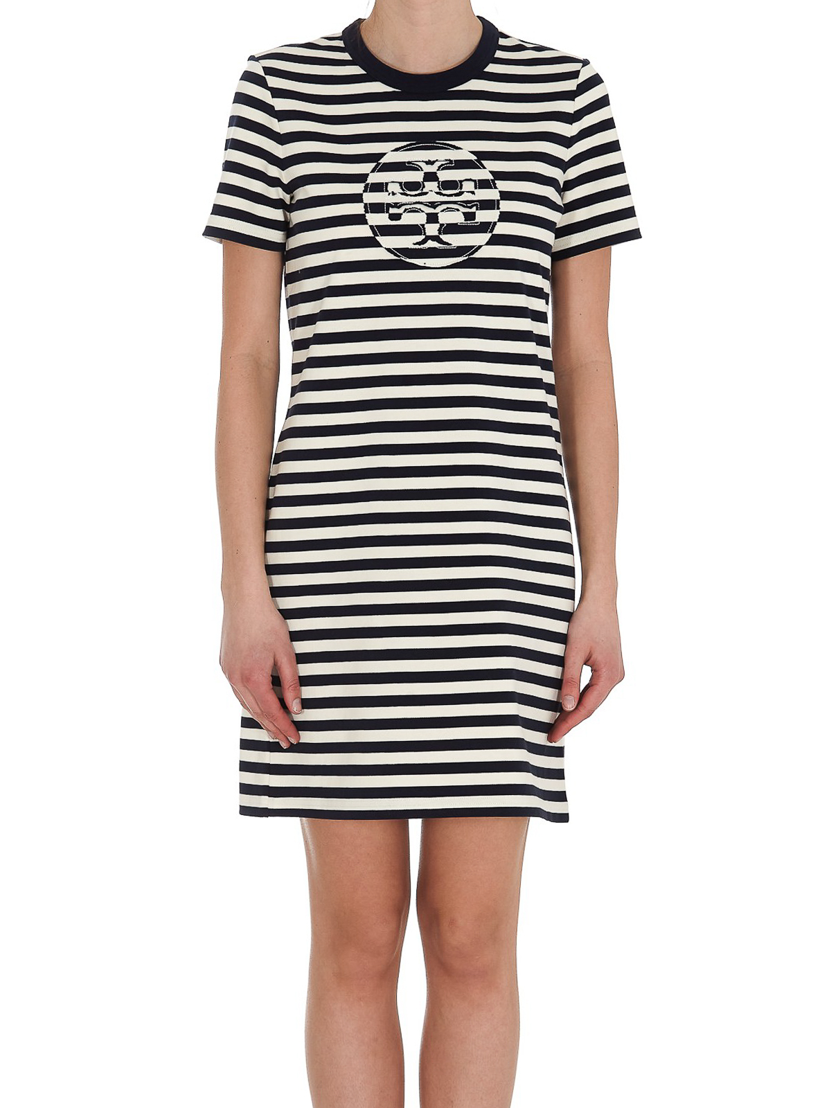 Knee length dresses Tory Burch - Striped cotton dress - 81506288