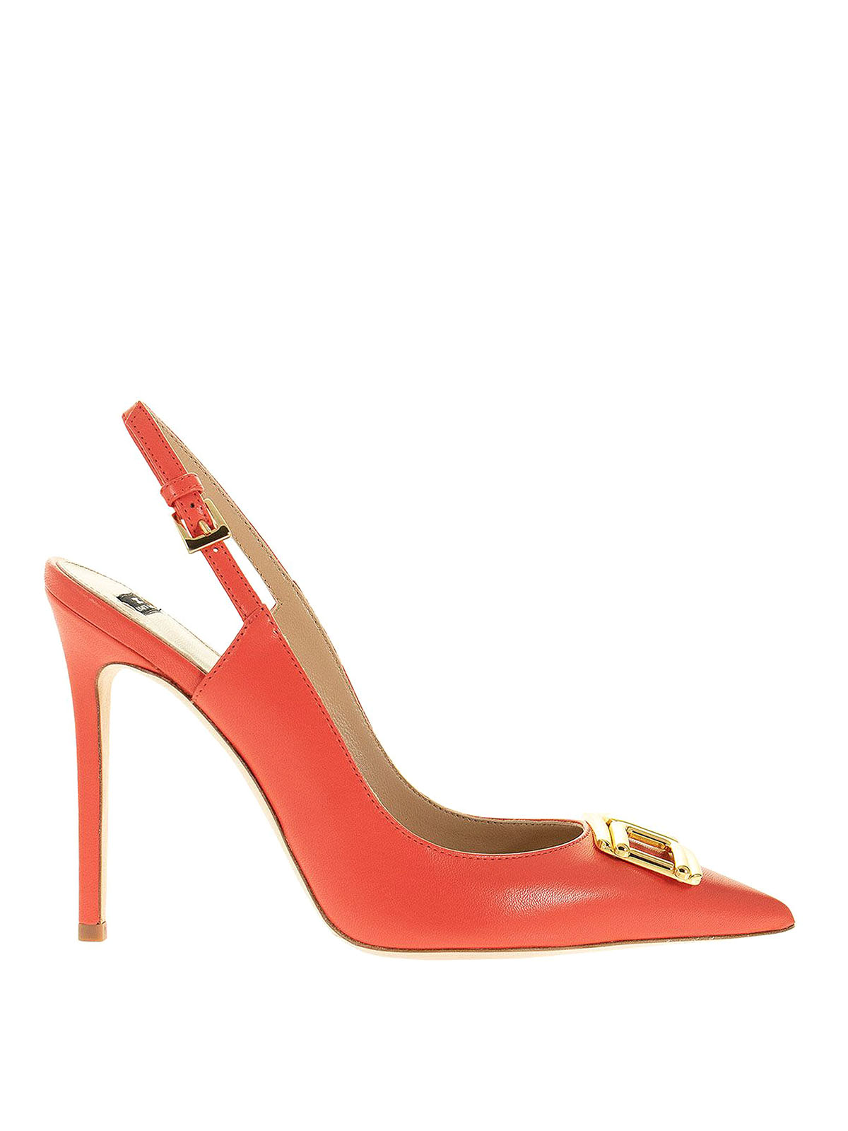 Court shoes Elisabetta Franchi - Golden logo slingbacks - SA91B11E2620