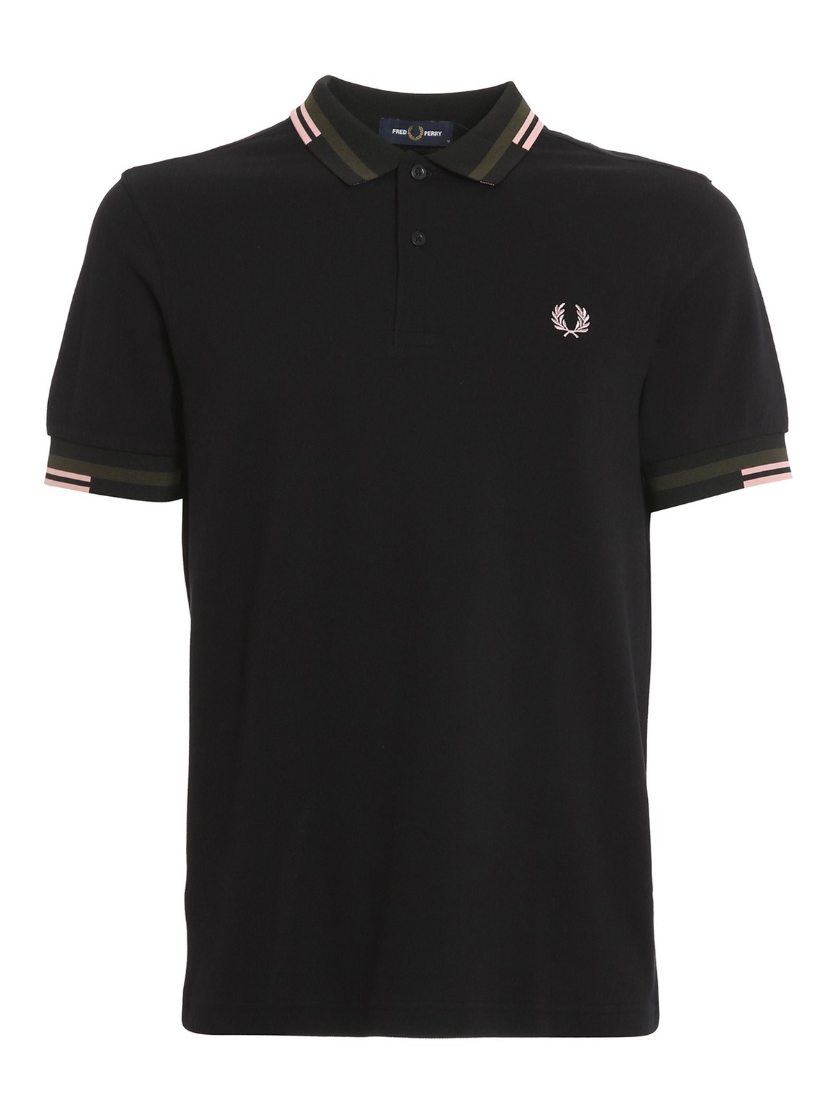 FRED PERRY BLAK EMBROIDERED LOGO POLO
