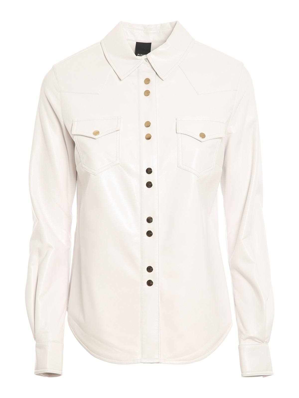 Pinko Caroline Shirt In White Leatheret In White