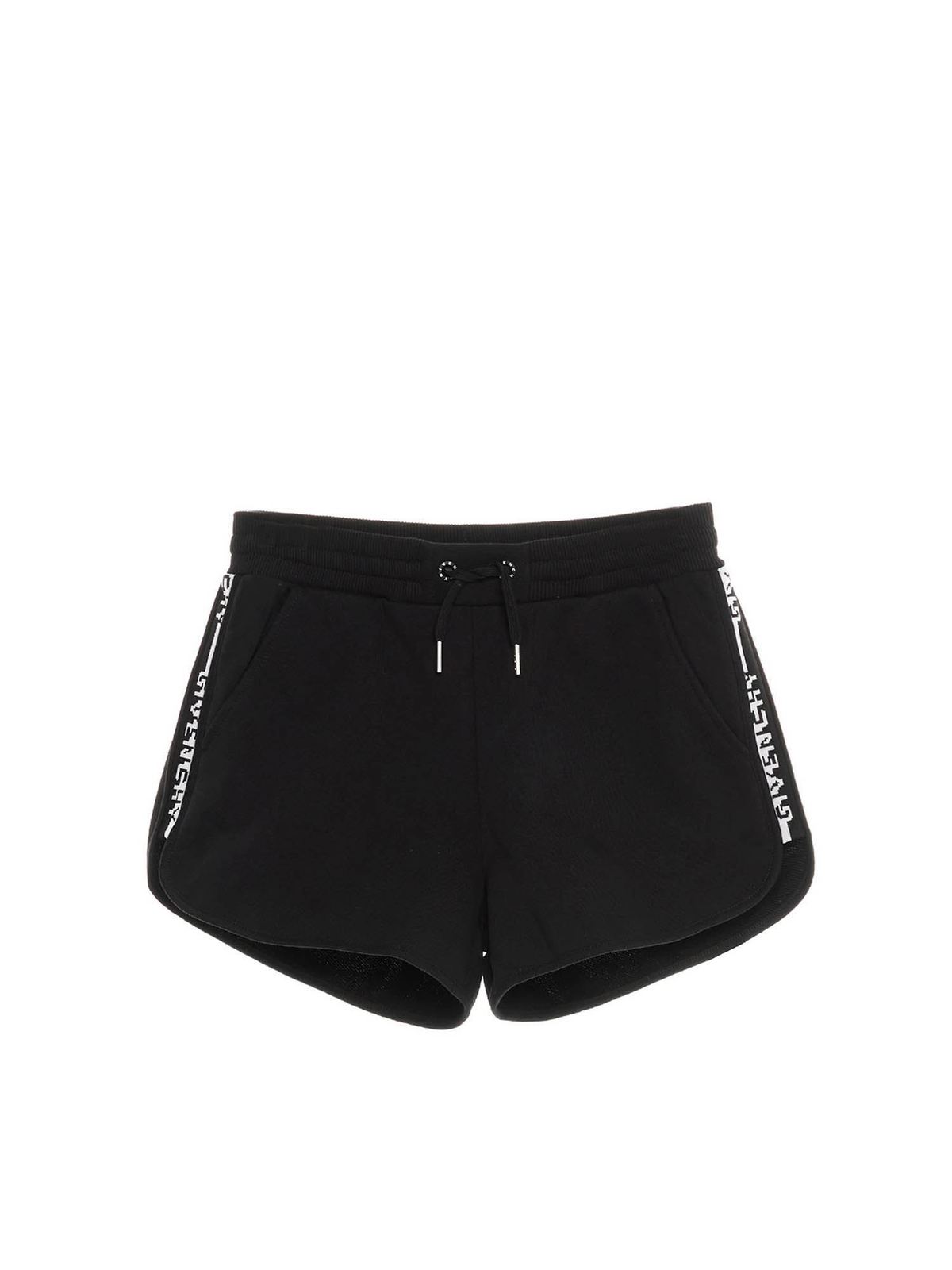 Pantaloni corti e shorts Givenchy - Shorts logo Givenchy Kids neri -  H14114NERO