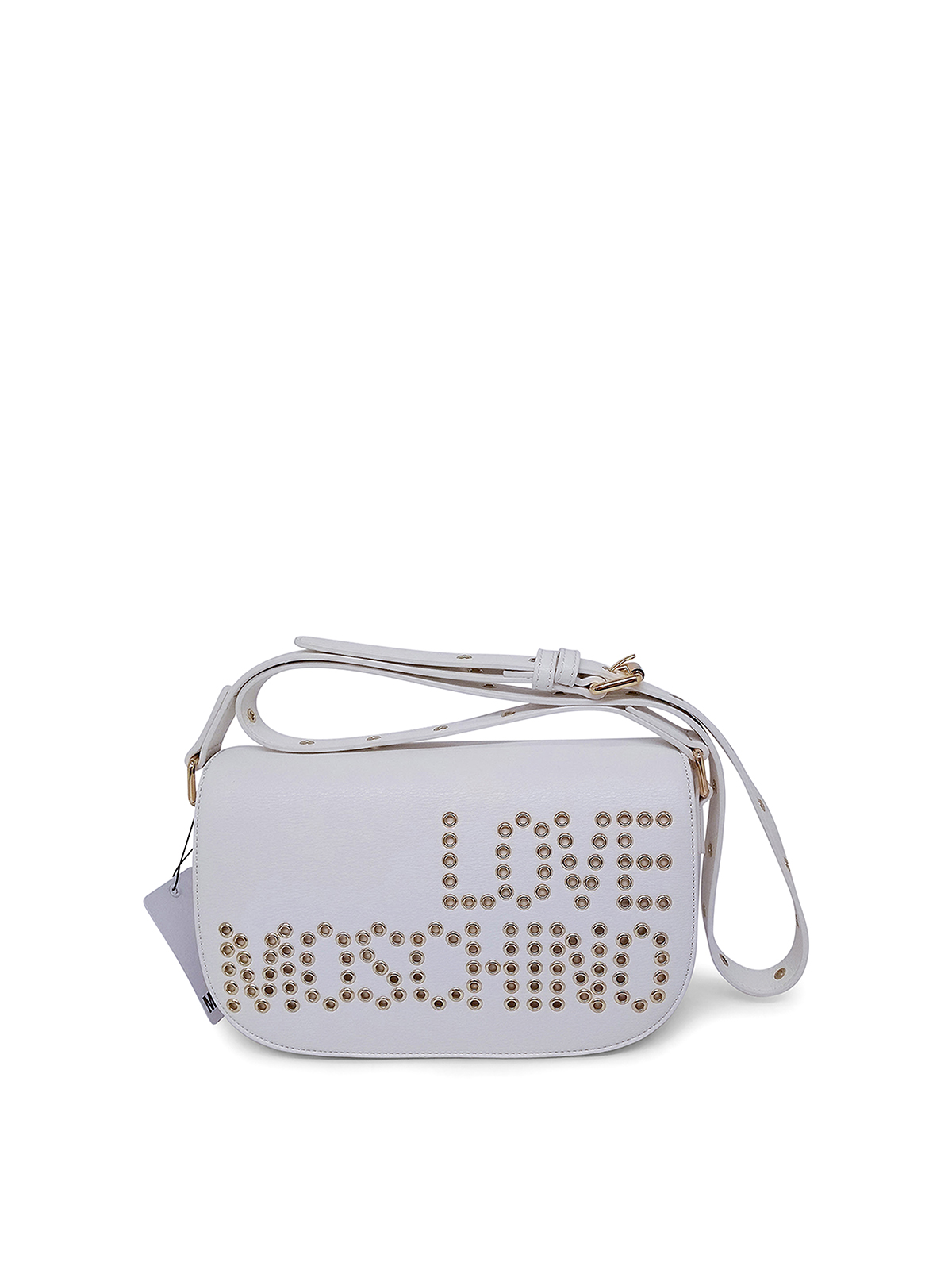 White studded outlet crossbody bag