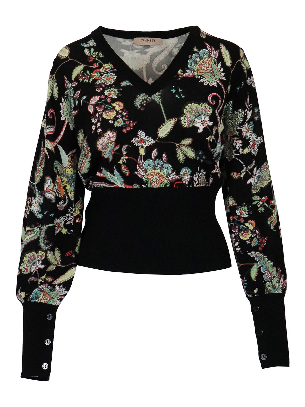 V necks Twinset - Floral print jumper - 211TT313106084 | iKRIX.com