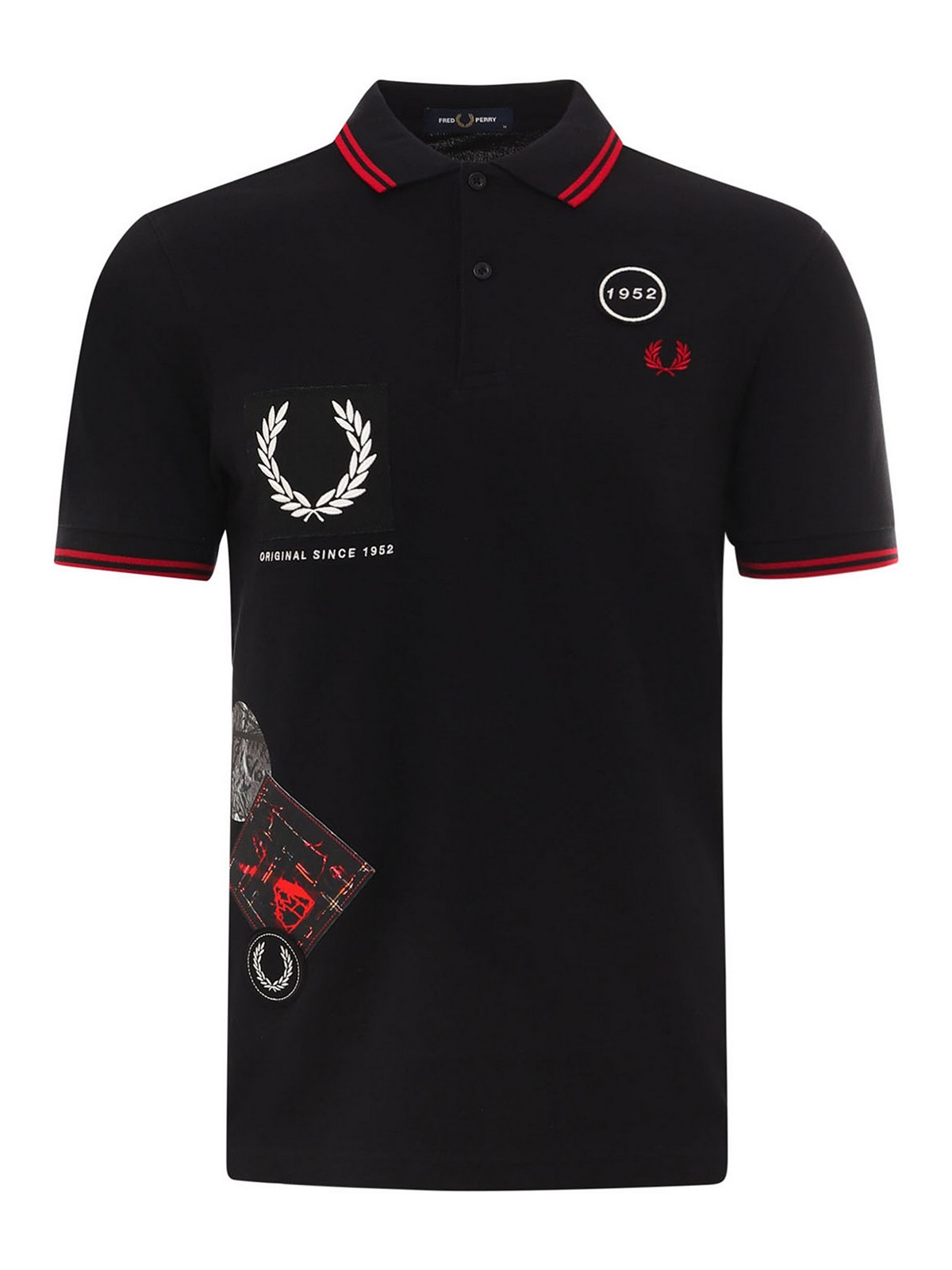 FRED PERRY POLO SHIRT WITH PATCHES