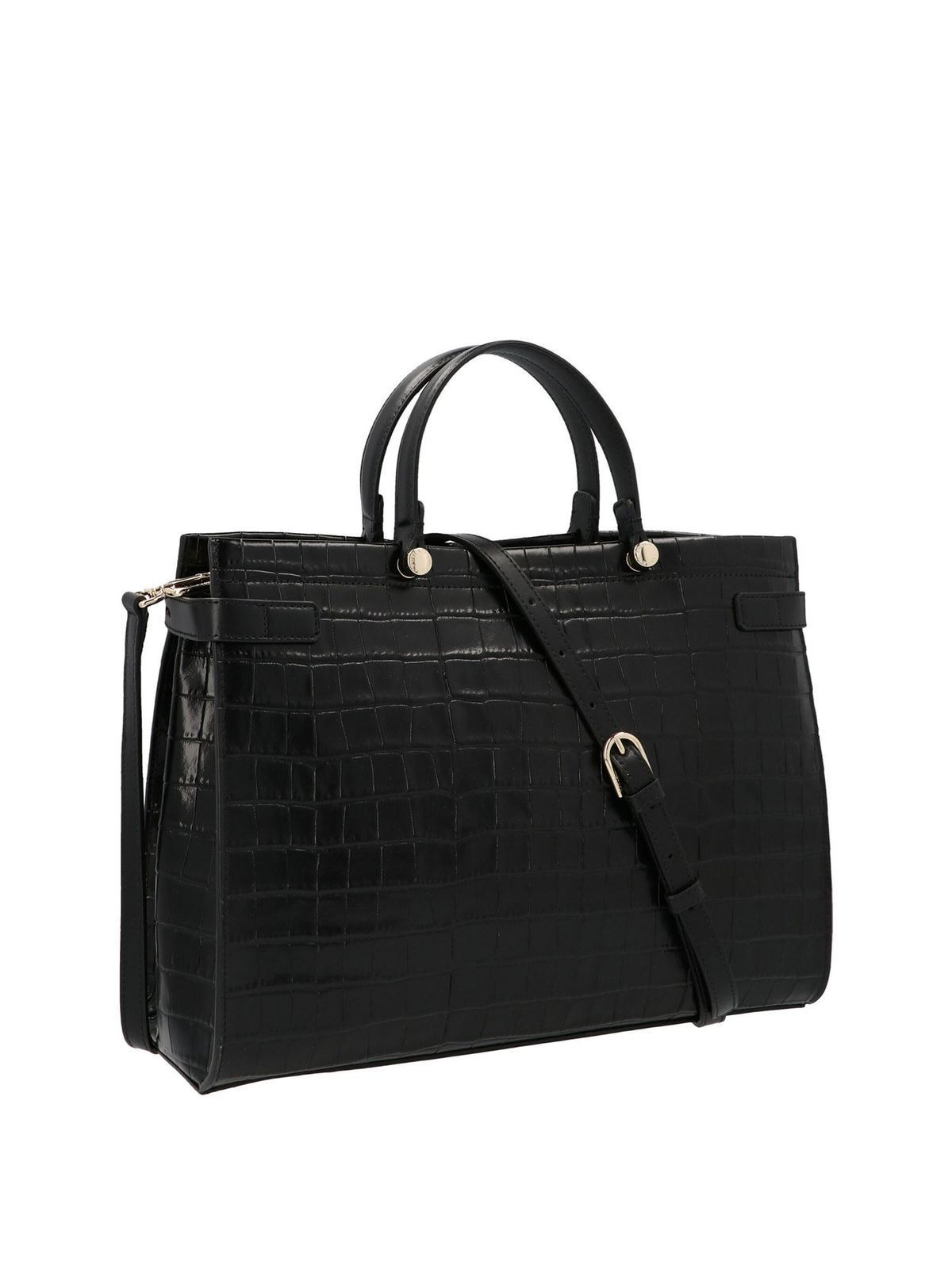 Crocodile effect Lady M L bag in black