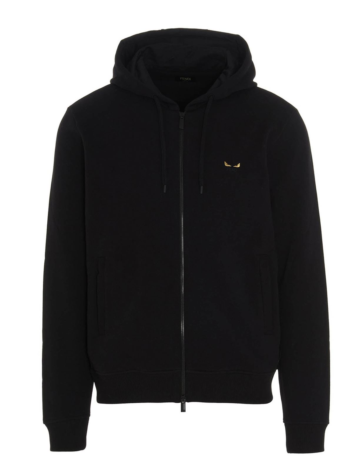 Sweatshirts & Sweaters Fendi - Bug Eyes hoodie in black - FY0984A873F0TXF