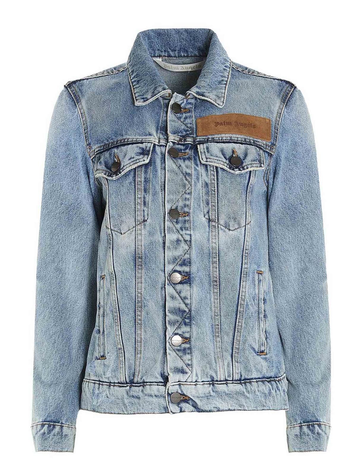 light blue faded denim jacket