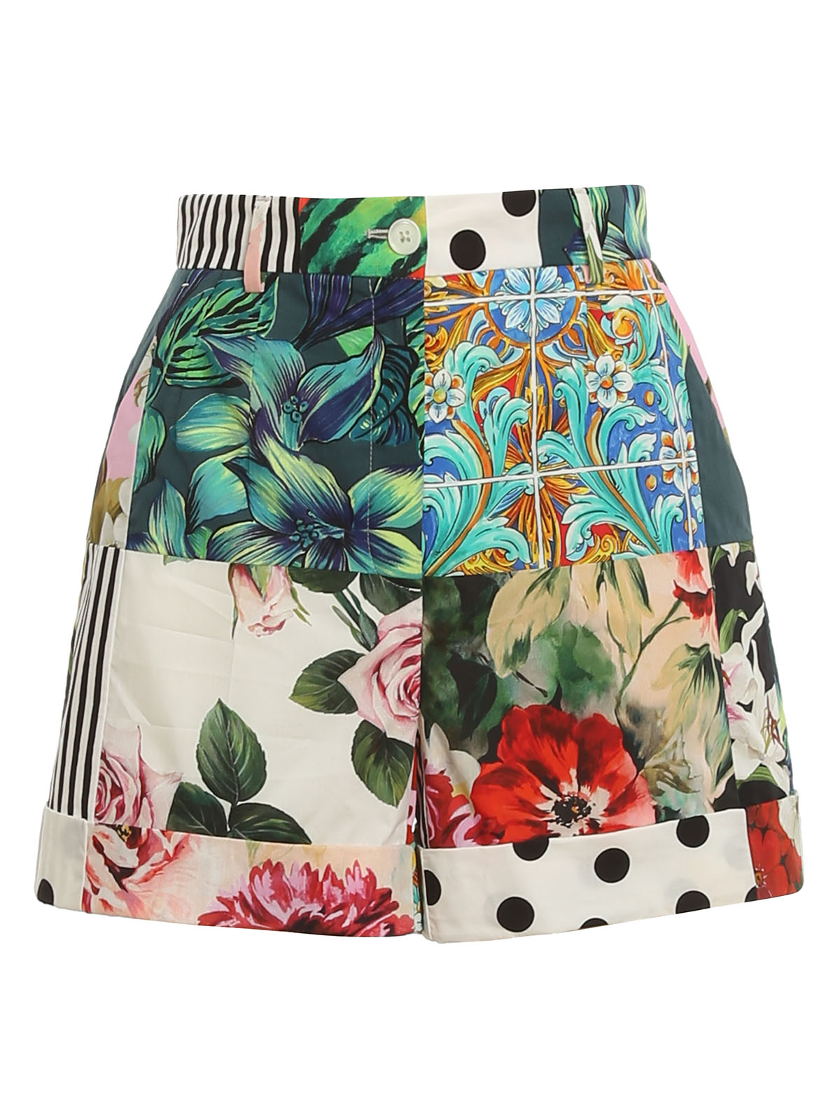 Trousers Shorts Dolce & Gabbana - Patchwork printed shorts -  FTASXTGDX82S9000