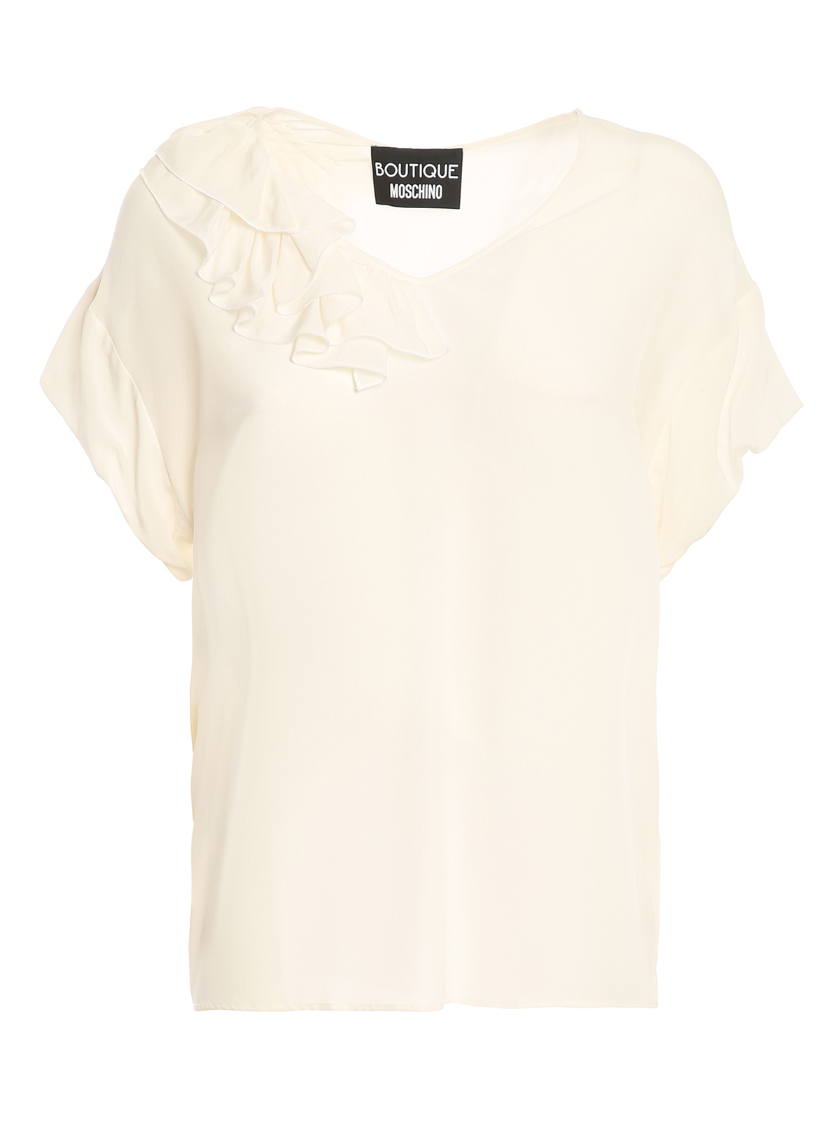 Boutique Moschino Silk T-shirt In White