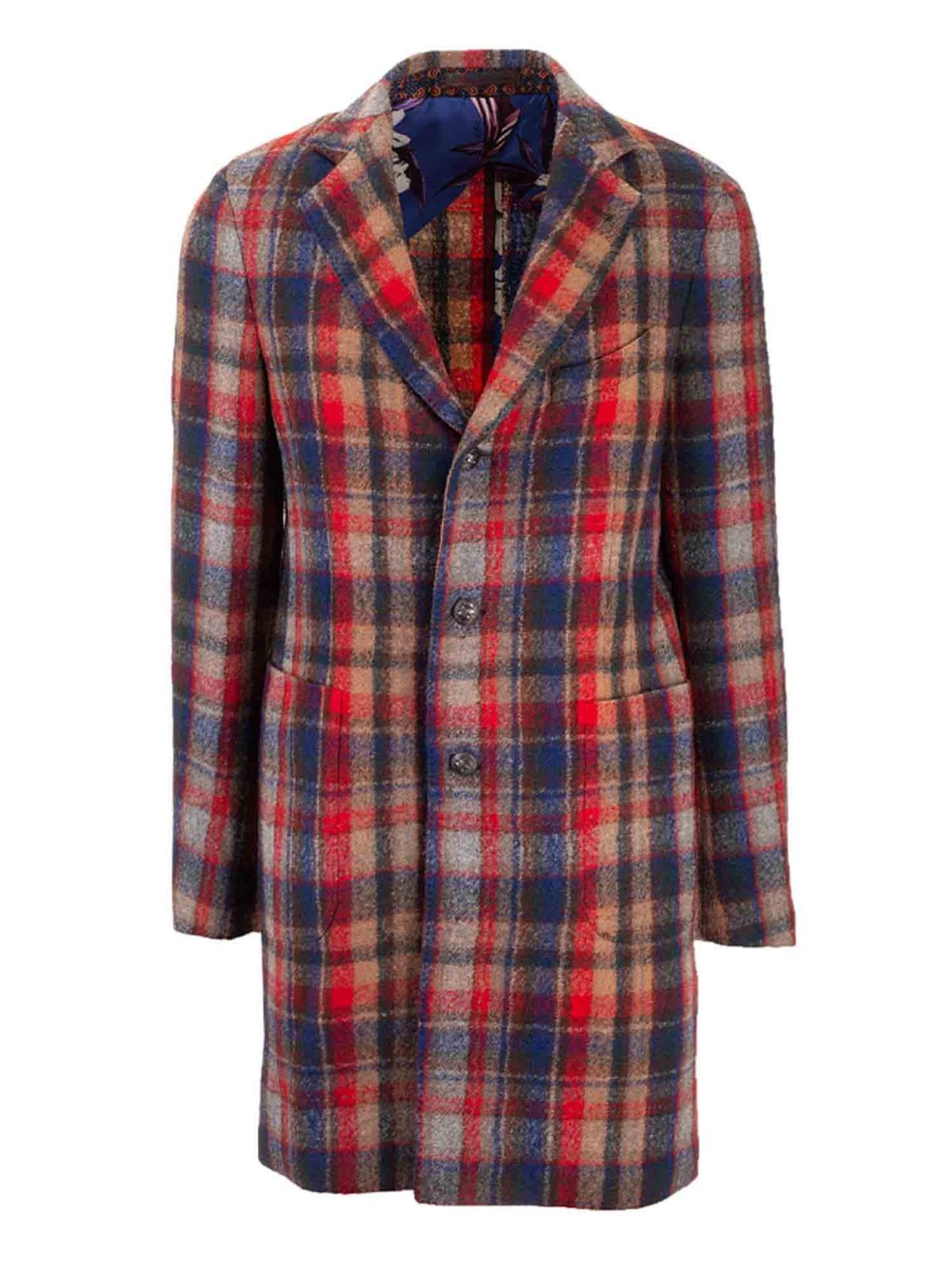 ETRO MULTICOLOR TARTAN COAT