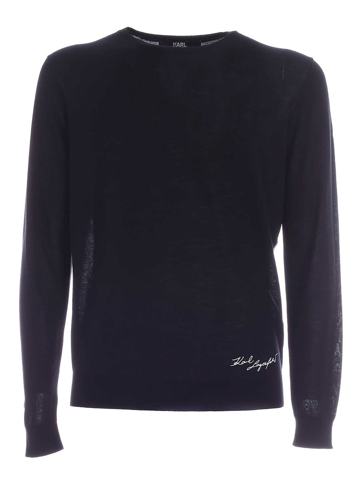 Crew necks Karl Lagerfeld - Signature logo pullover in black ...