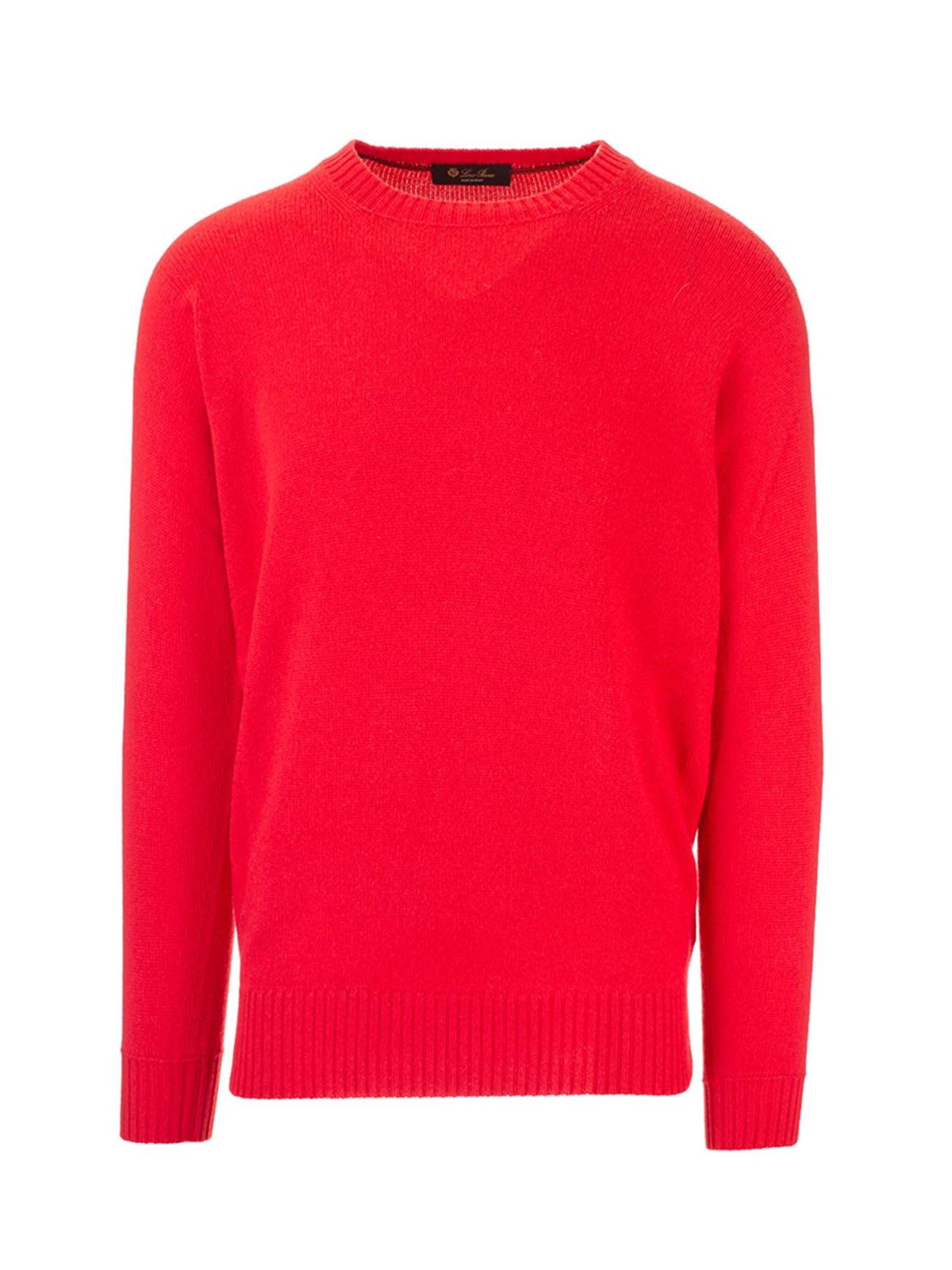 Loro Piana Men's Castlebay Crewneck Cashmere Sweater In Red