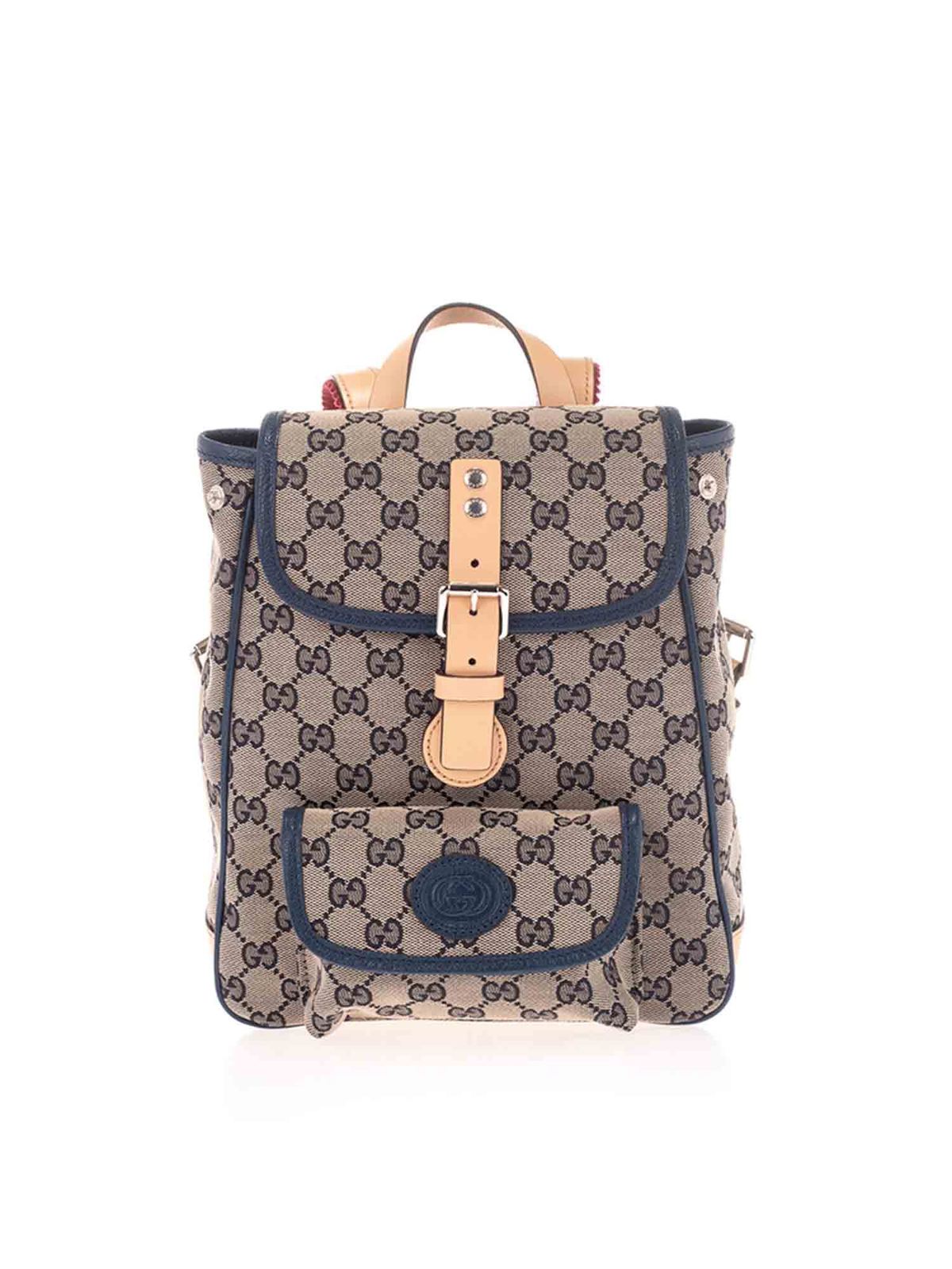 GUCCI BACKPACK WITH GG MOTIF IN GREY