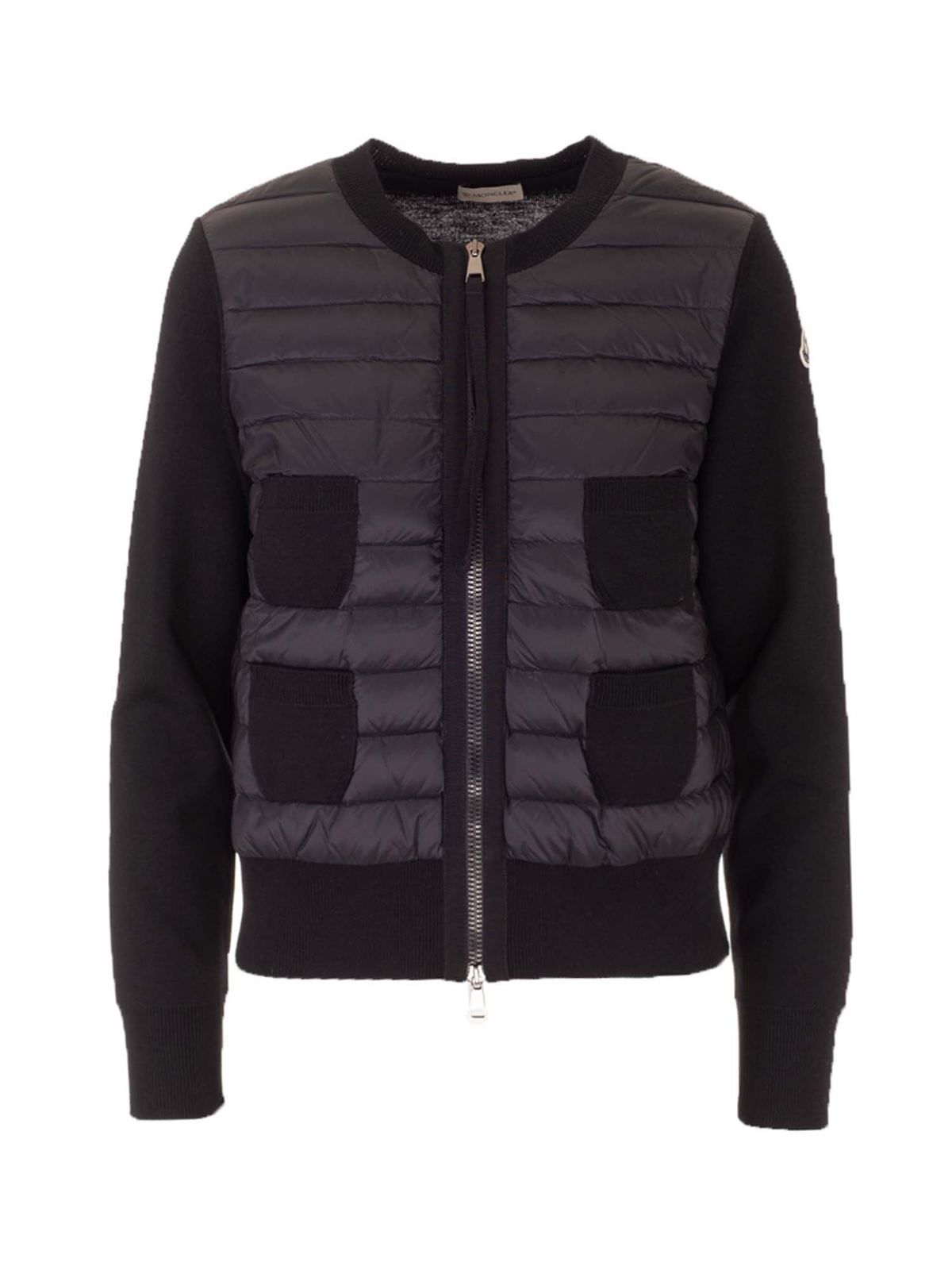 Cardigans Moncler - Quilted front cardigan in black - 9B51000A9018999