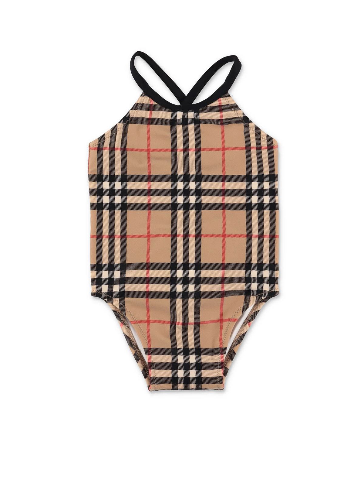 BURBERRY ONE-PIECE SWIMSUIT IN VINTAGE CHECK BEIGE