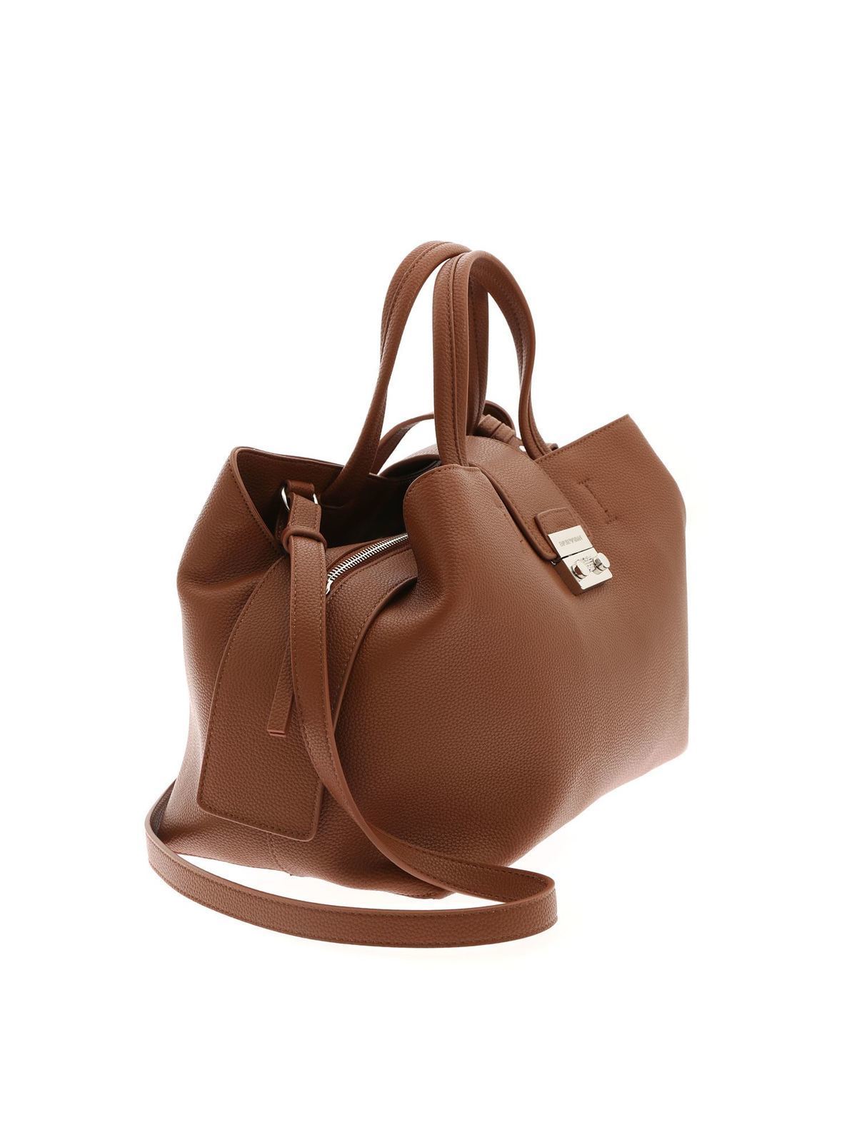 Totes bags Emporio Armani - Faux leather handbag in brown - Y3A126Y252E80082