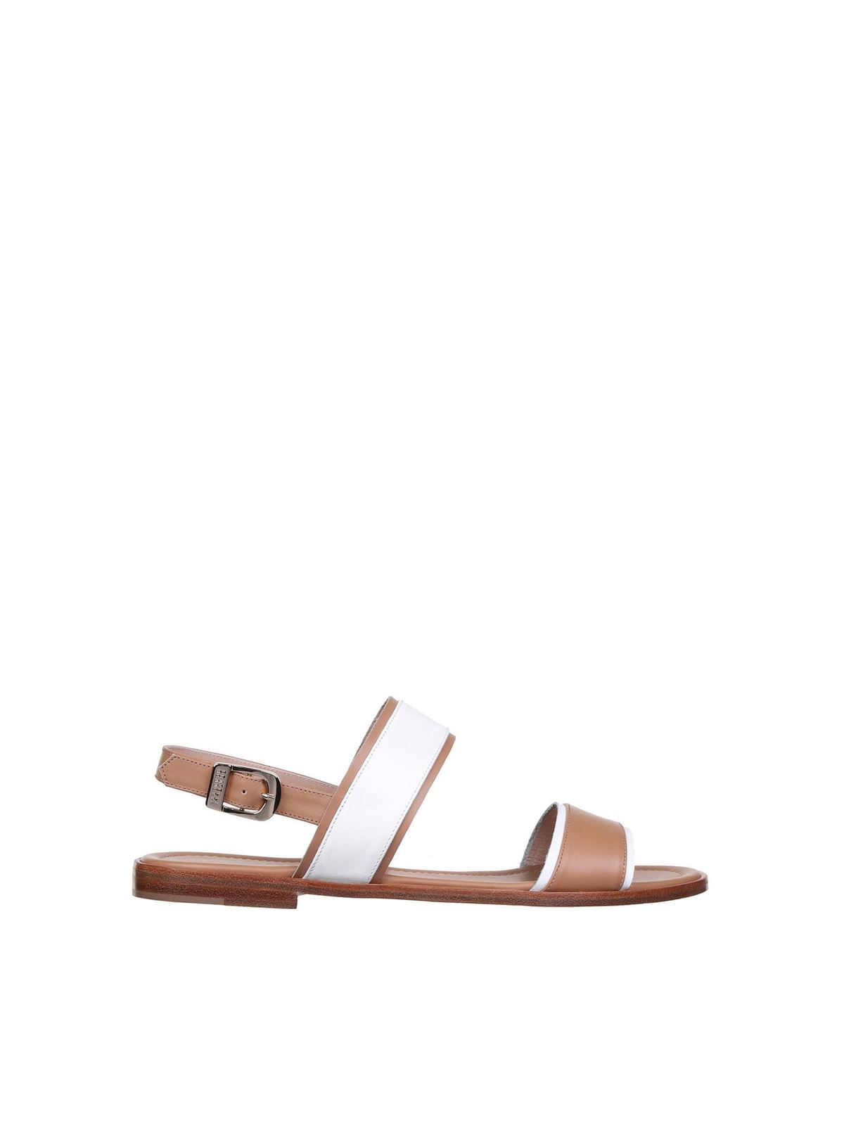 FRATELLI ROSSETTI TWO-TONE SANDALS IN BEIGE AND WHITE