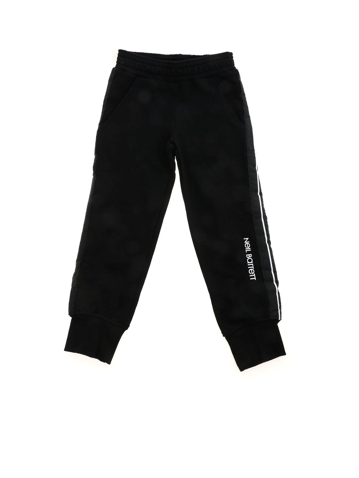 Neil Barrett Striped Band Pants In Black In Black