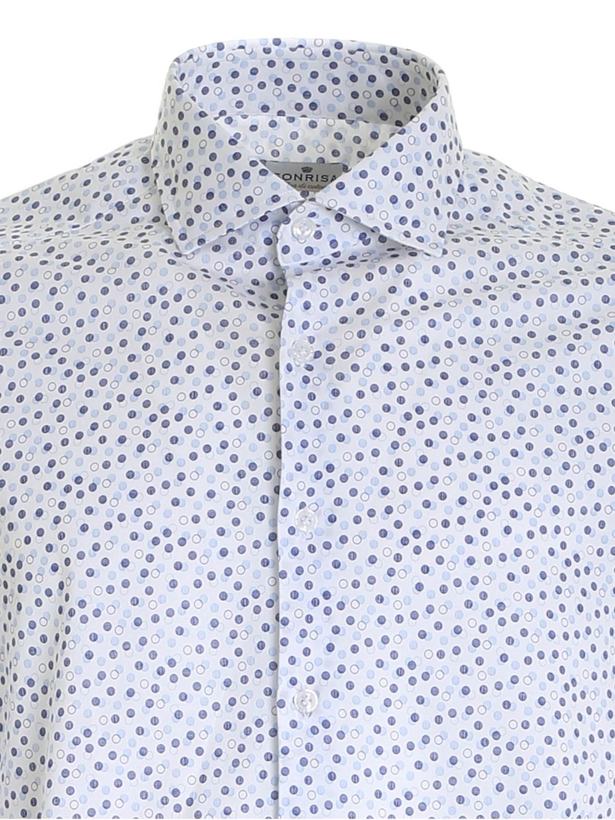 Sonrisa - Polka dot print shirt in white - shirts - FJ15J908B87804