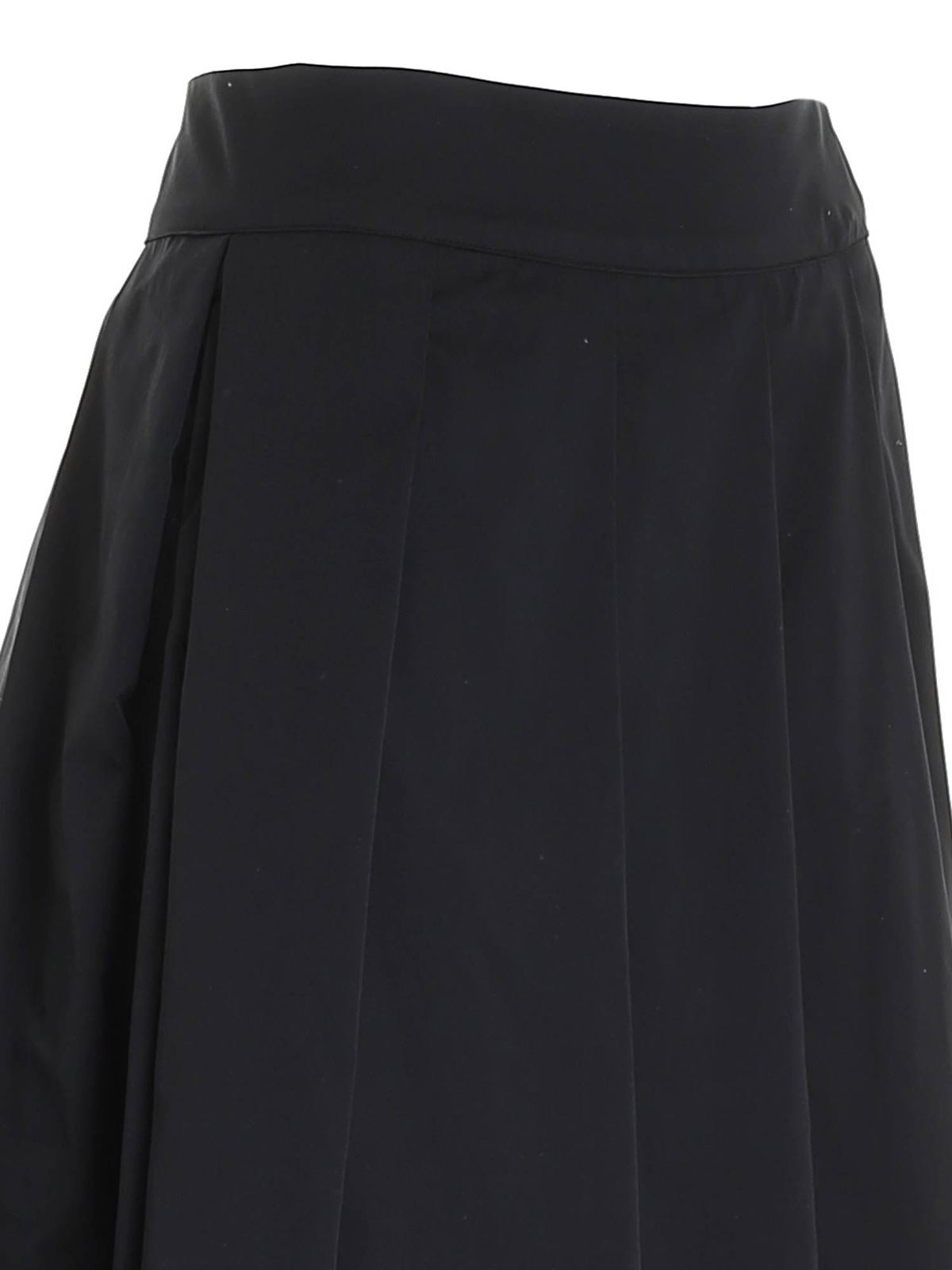 Long skirts Clips - Deep vent skirt in black - P11A108949800001