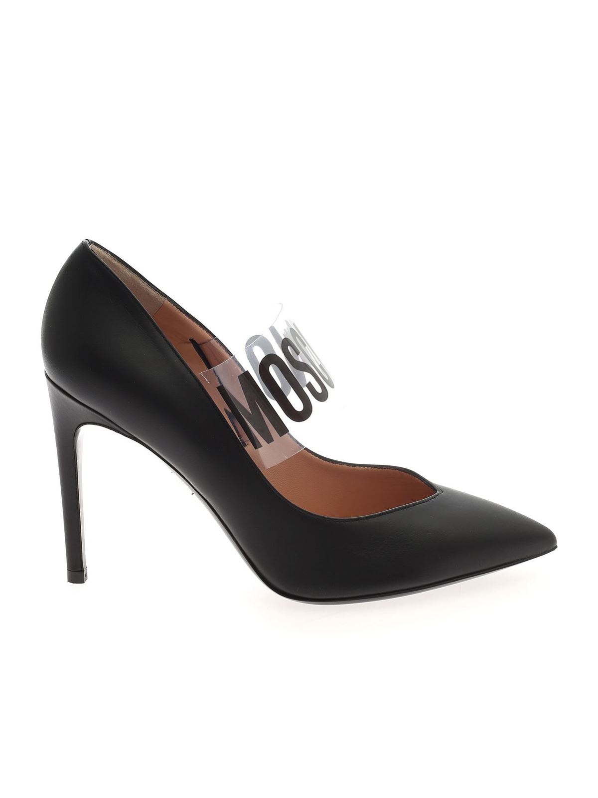 Moschino BRANDED STRAP PUMPS IN BLACK