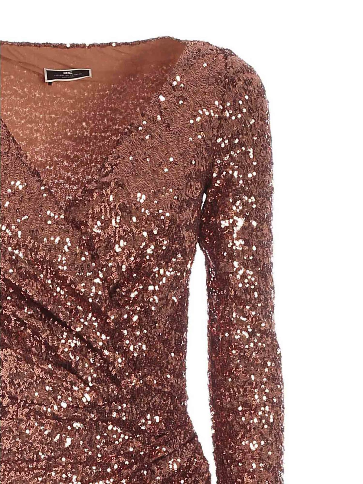 Knee length dresses Elisabetta Franchi Sequin dress AB0011E2W71