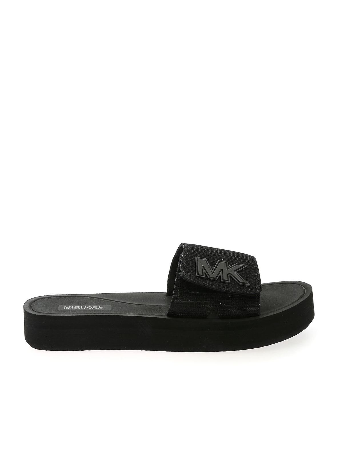 Flip flops Michael Kors - Logo glitter slide sandals in black -  40S1MKFA1D001