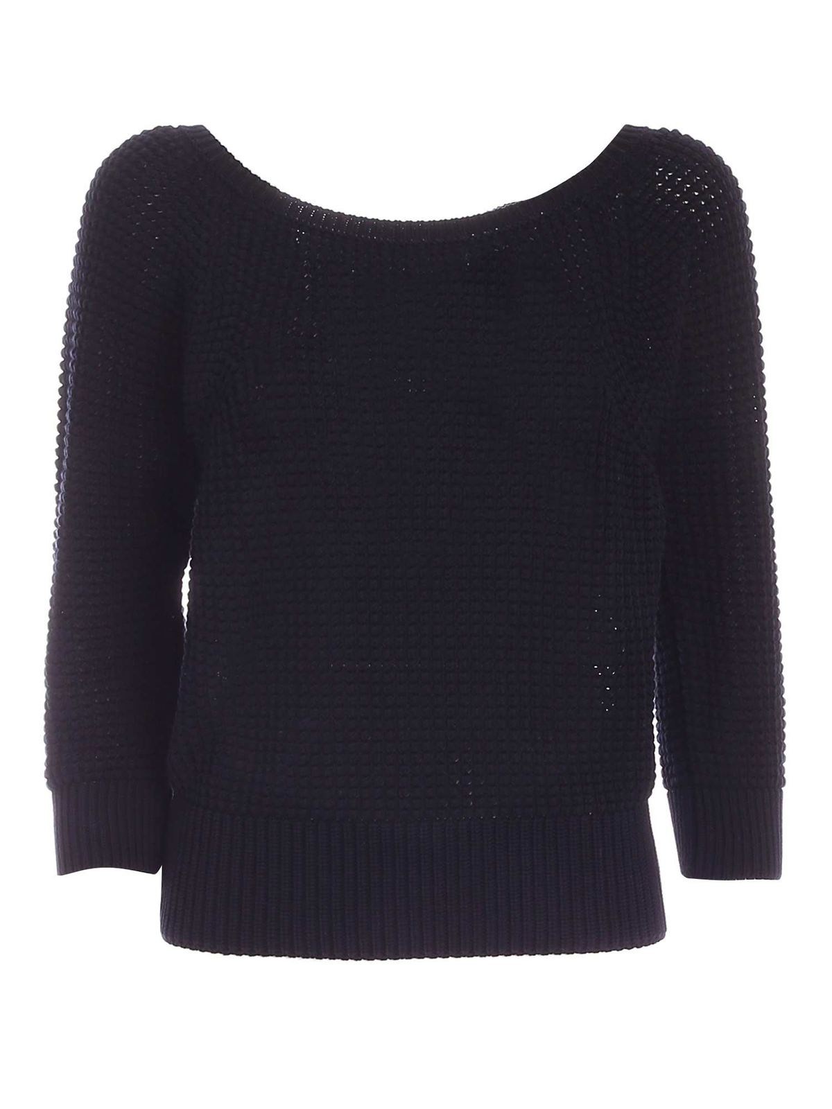 Les Copains Drilled Sweater In Blue