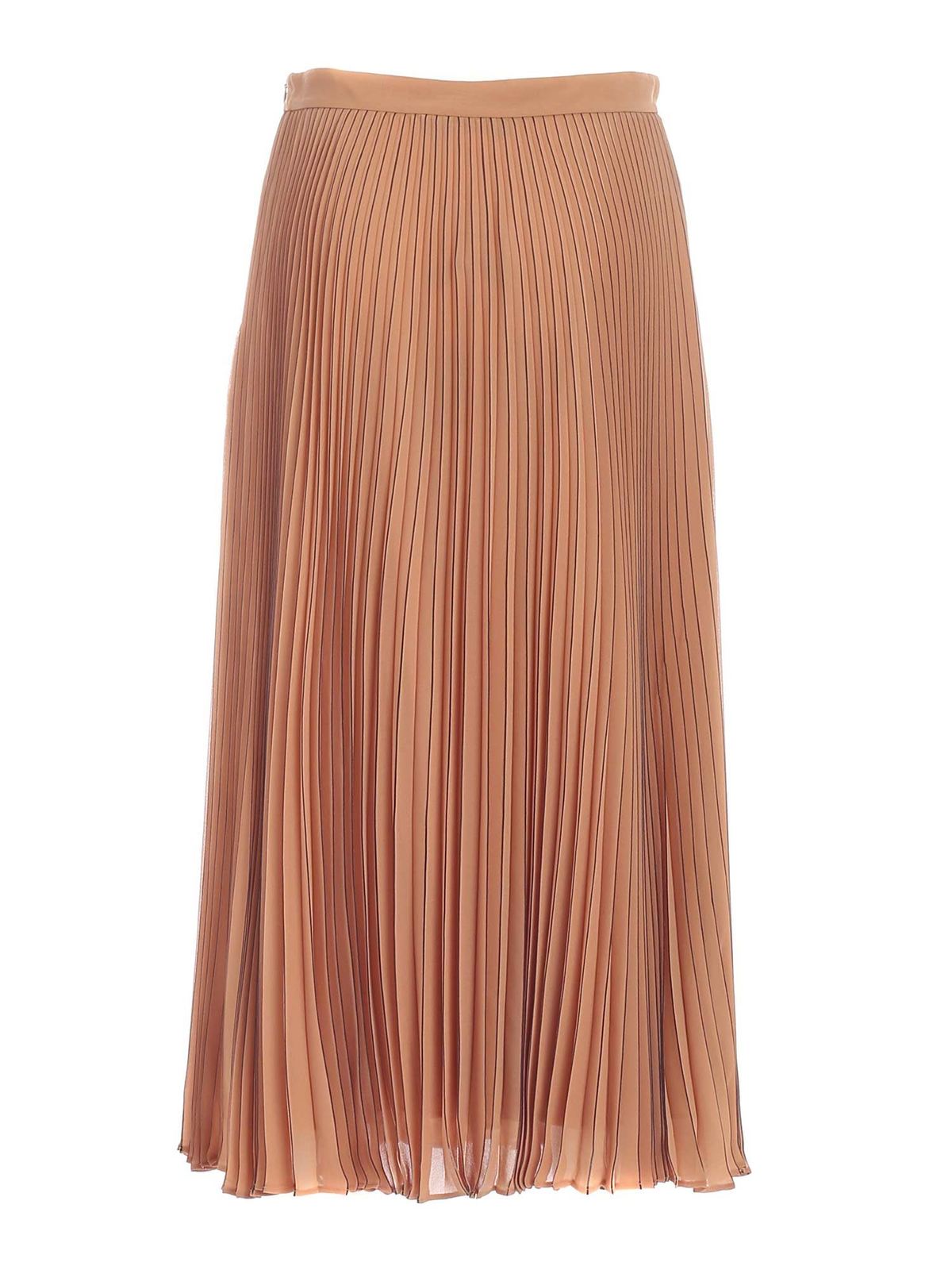 Long skirts Max Mara Studio - Ande pleated skirt in brown - 61010611000028