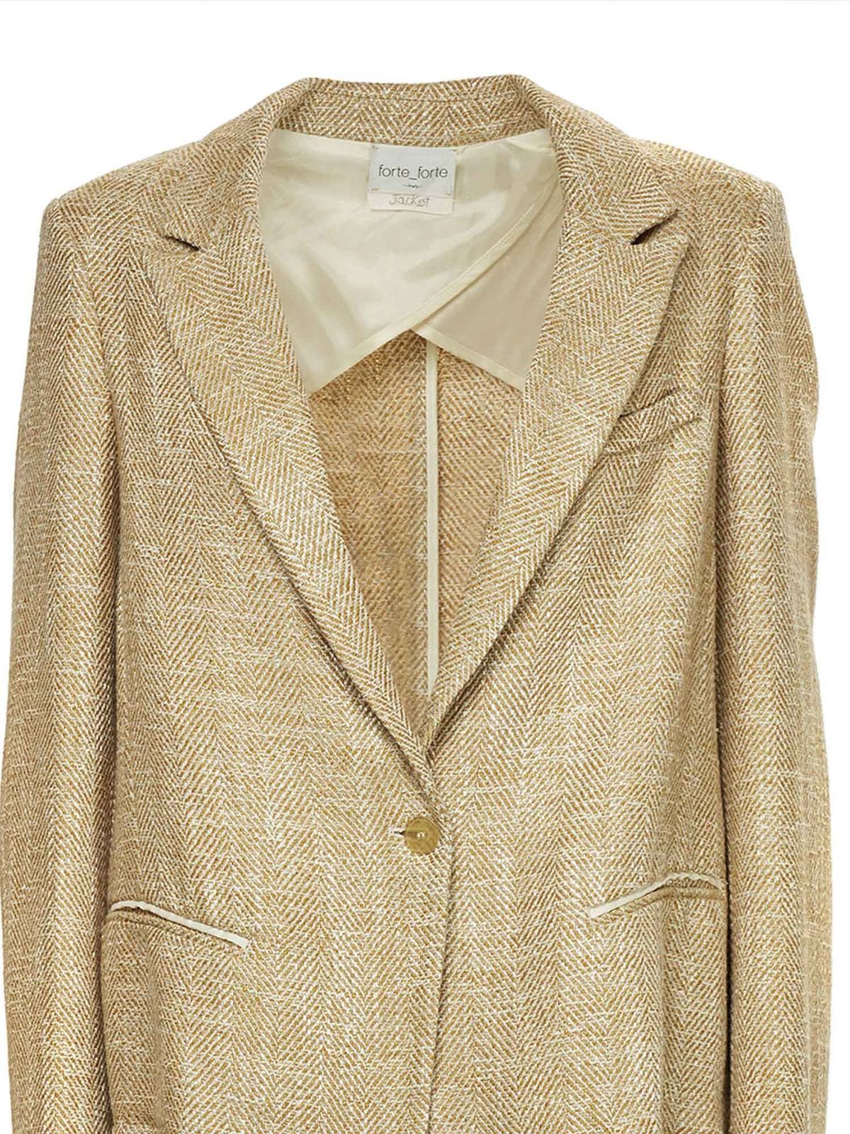 Jeg vil have Thriller Borgerskab Blazers Forte Forte - Single button jacket in beige - 8008ZAFFERANO